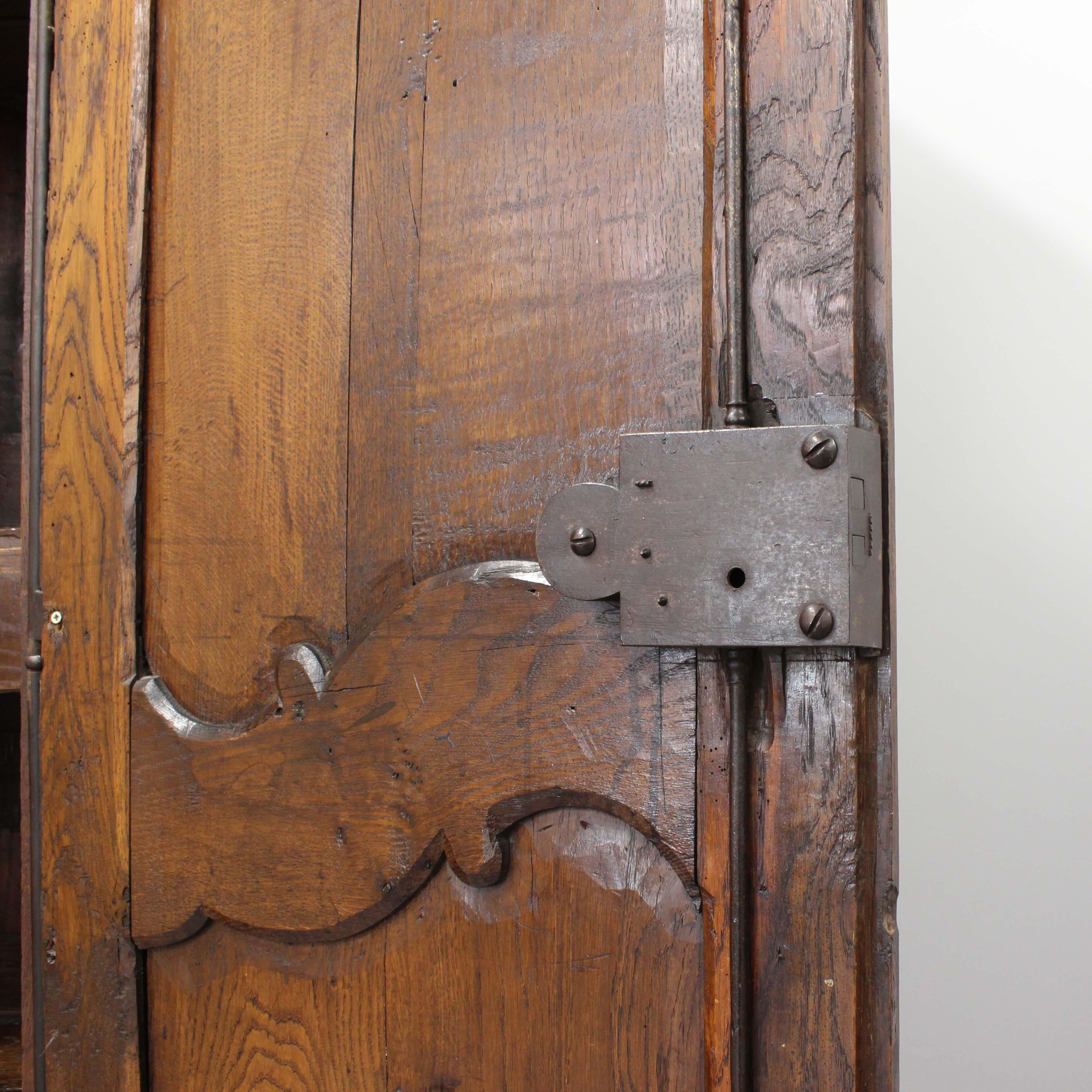 Wood Louis XV Provençal wardrobe in walnut wood - France - 18th century For Sale