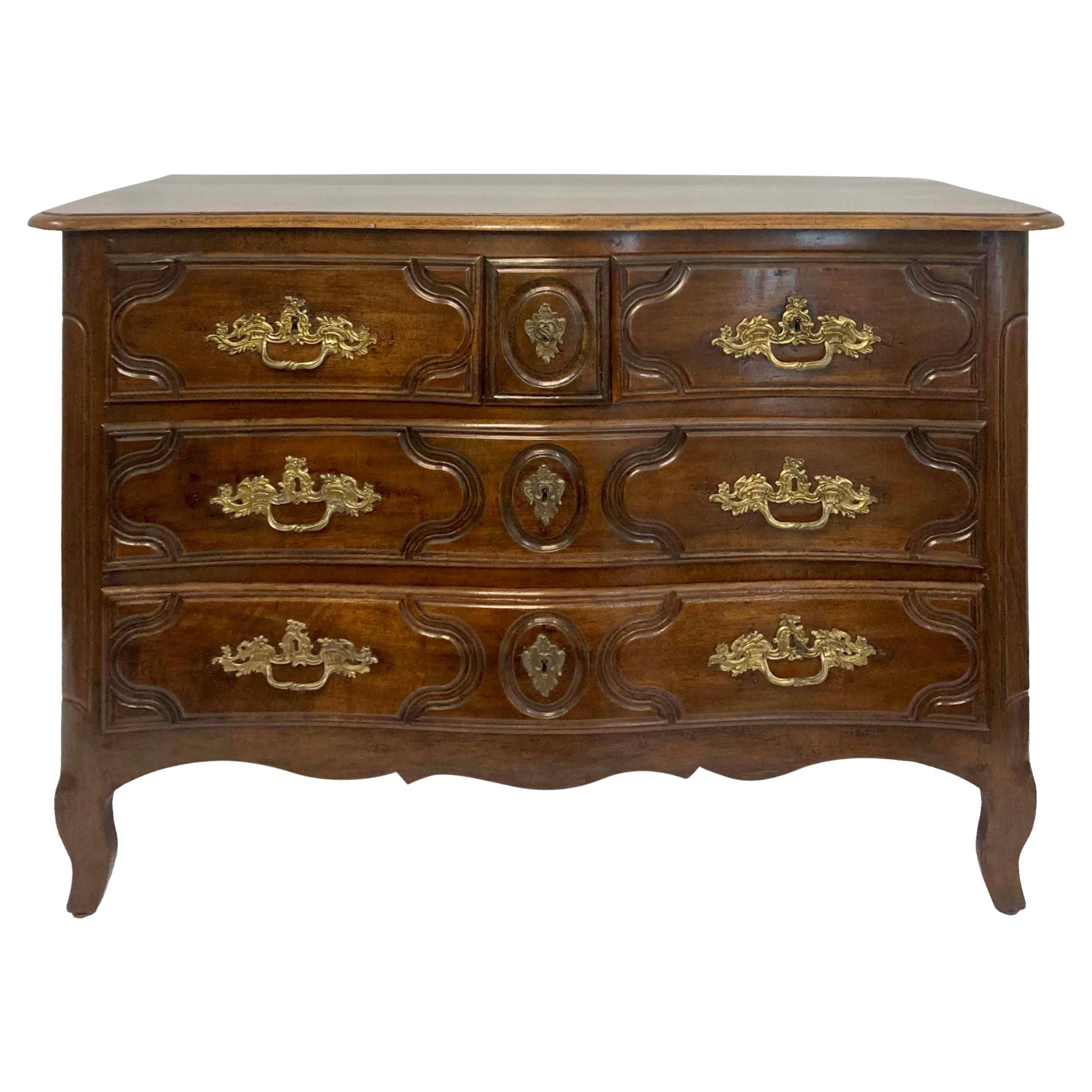 Louis XV Provincial Commode In Walnut For Sale