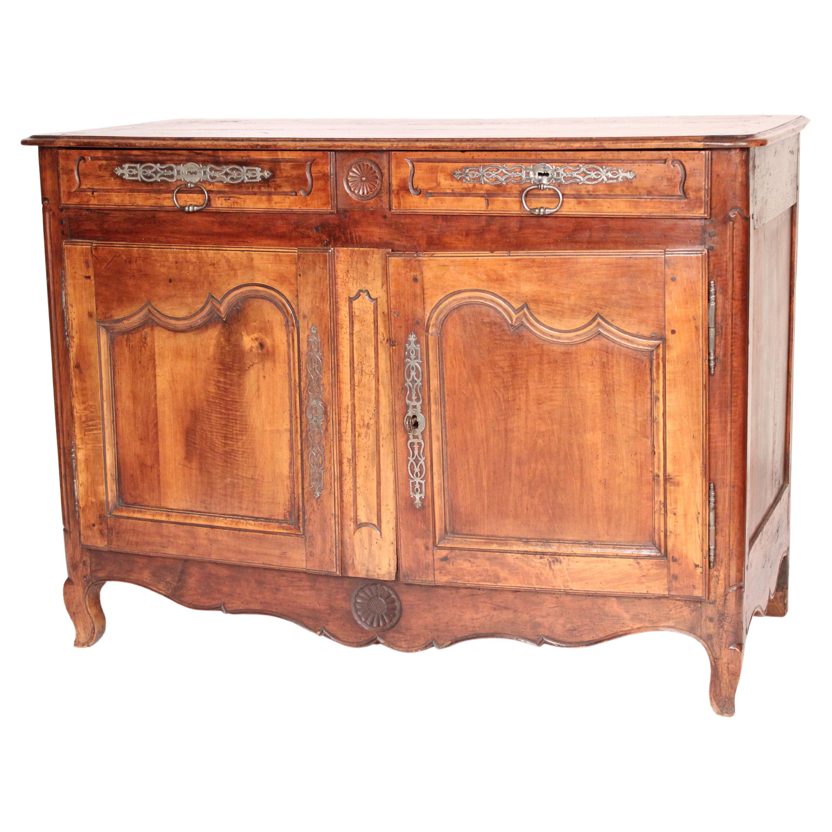 Louis XV Provincial Fruit Wood Buffet For Sale