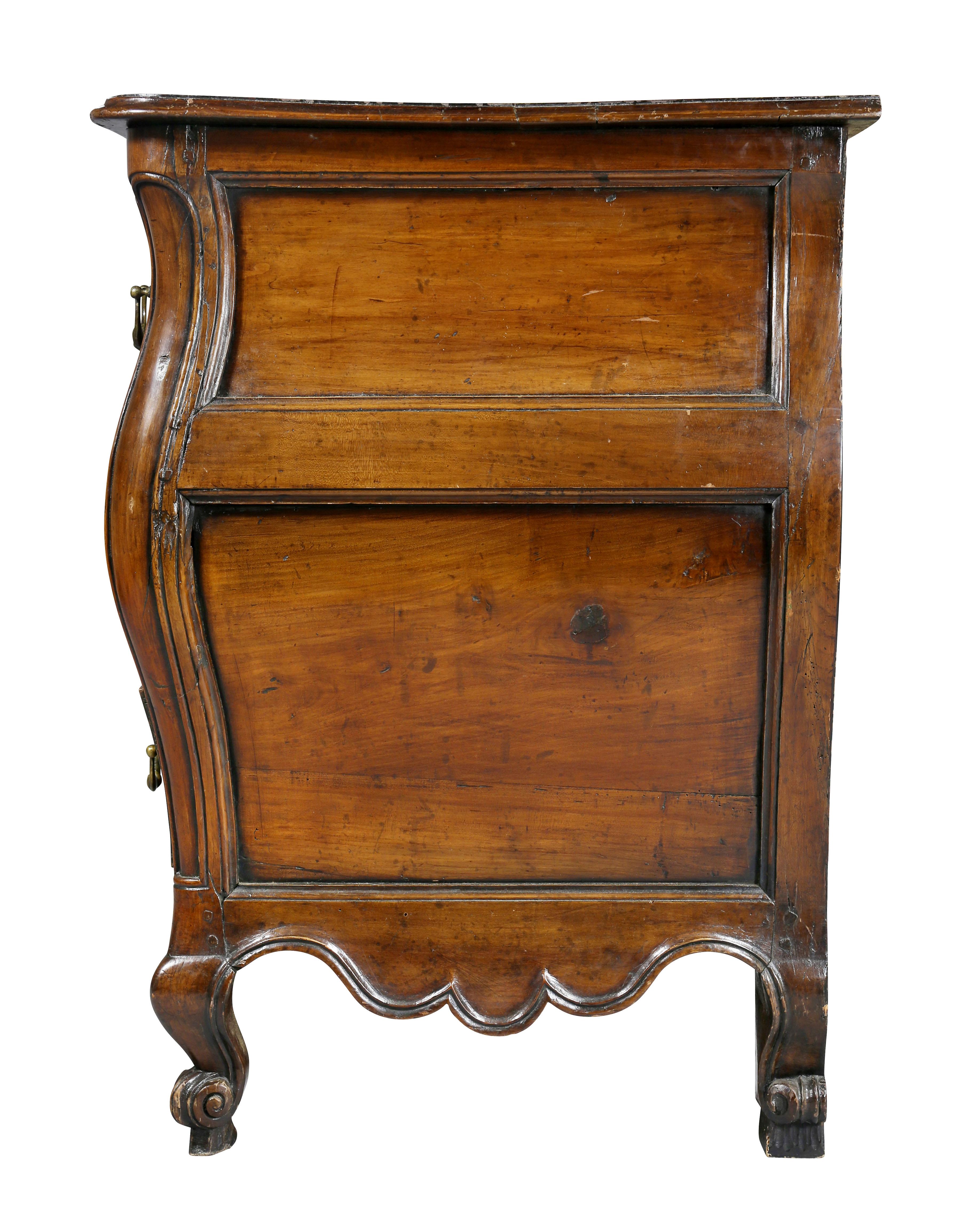 Louis XV Provincial Fruitwood Bombe Commode 6