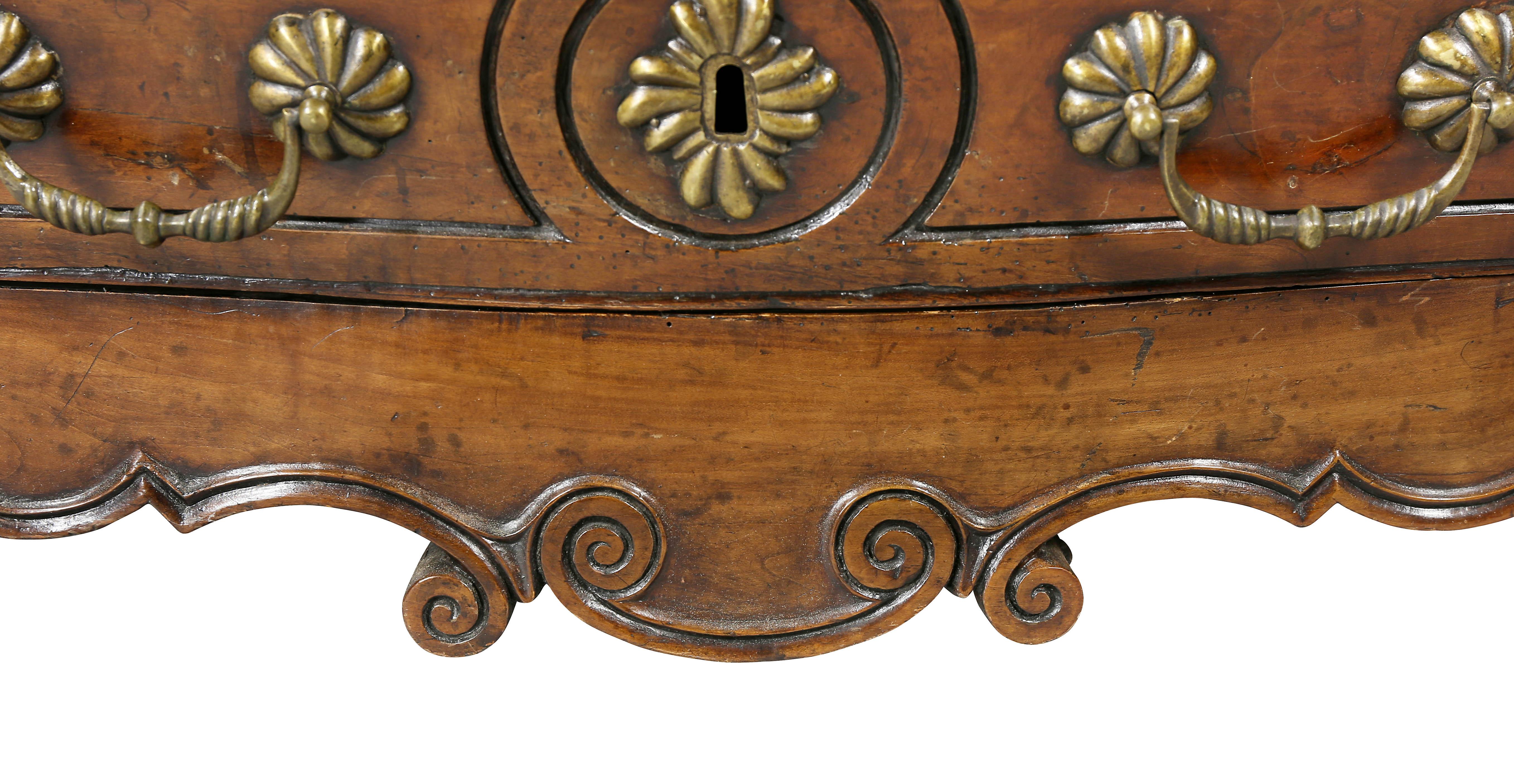 Mid-18th Century Louis XV Provincial Fruitwood Bombe Commode
