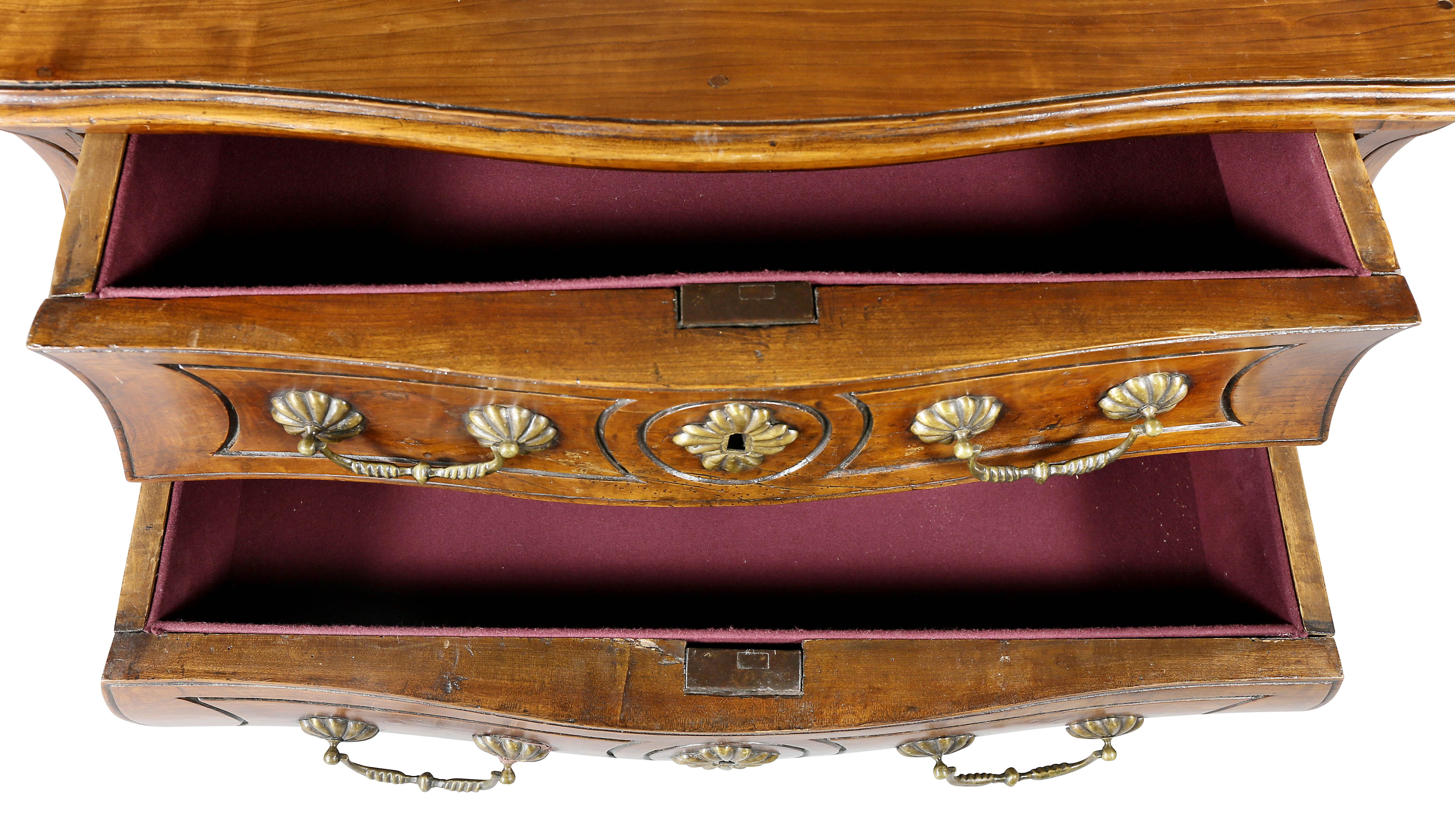 Louis XV Provincial Fruitwood Bombe Commode 1