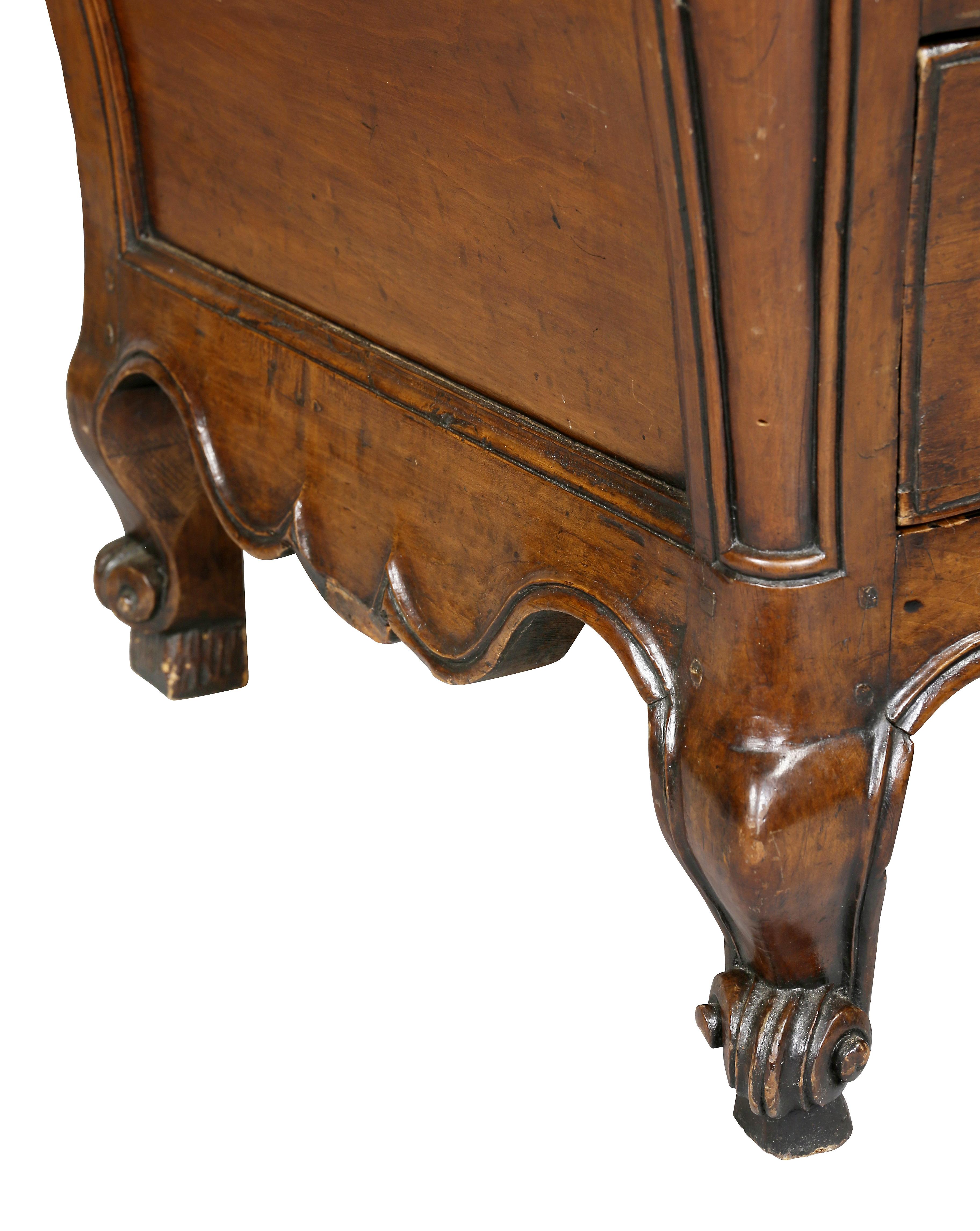 Louis XV Provincial Fruitwood Bombe Commode 3