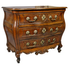 Louis XV Provincial Fruitwood Bombe Commode
