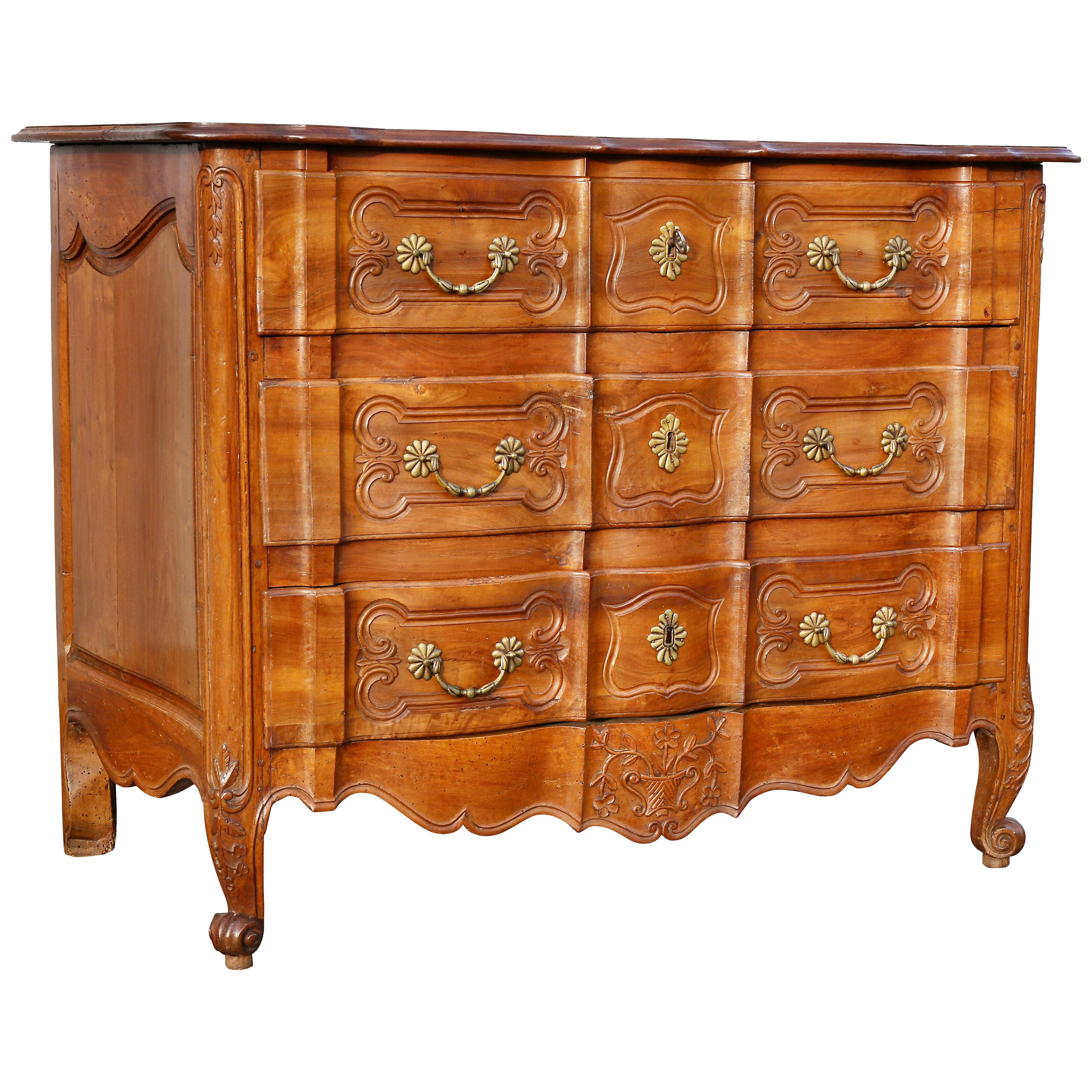 Louis XV Provincial Fruitwood Commode For Sale