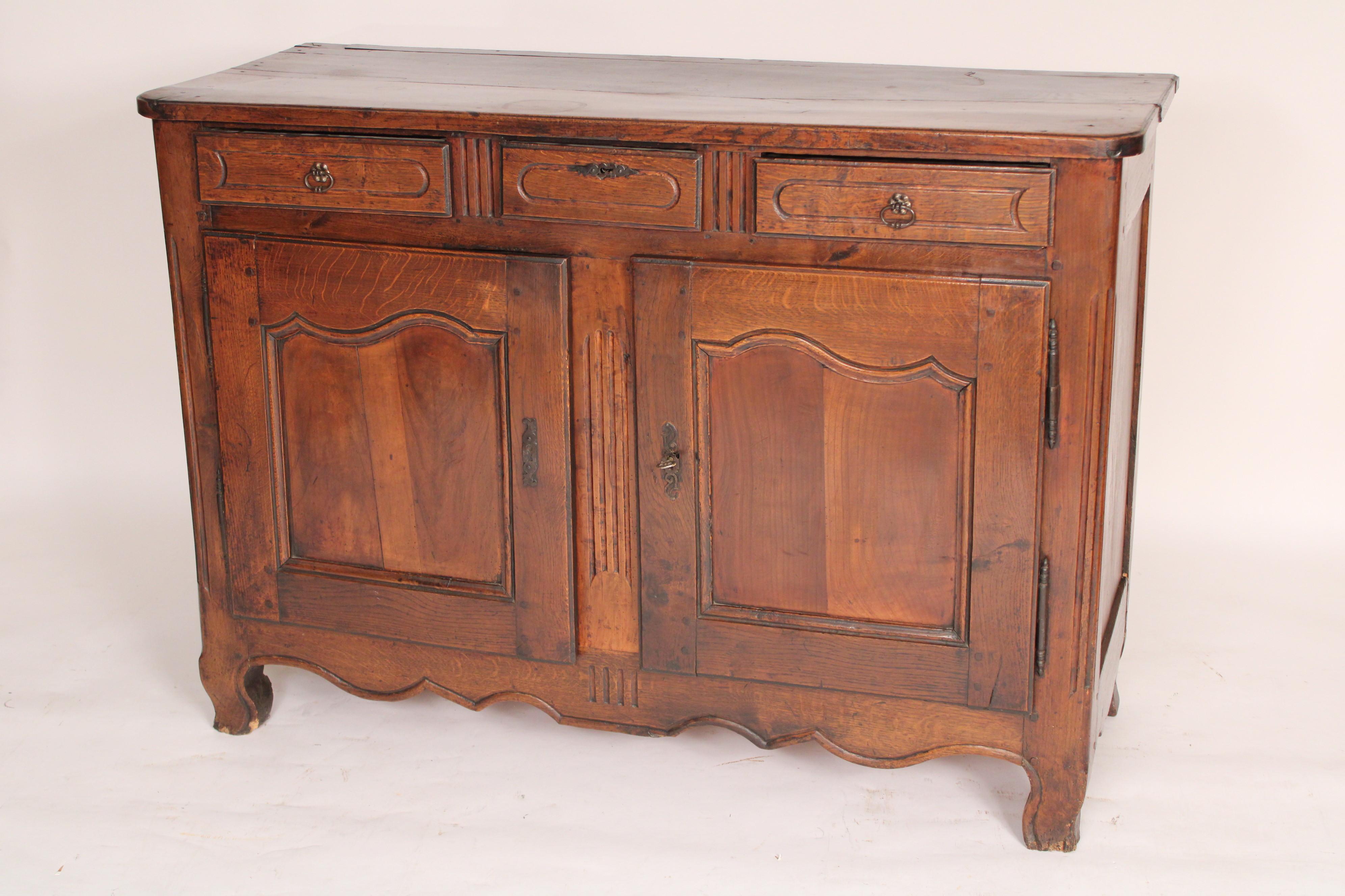 French Louis XV Provincial Oak Buffet