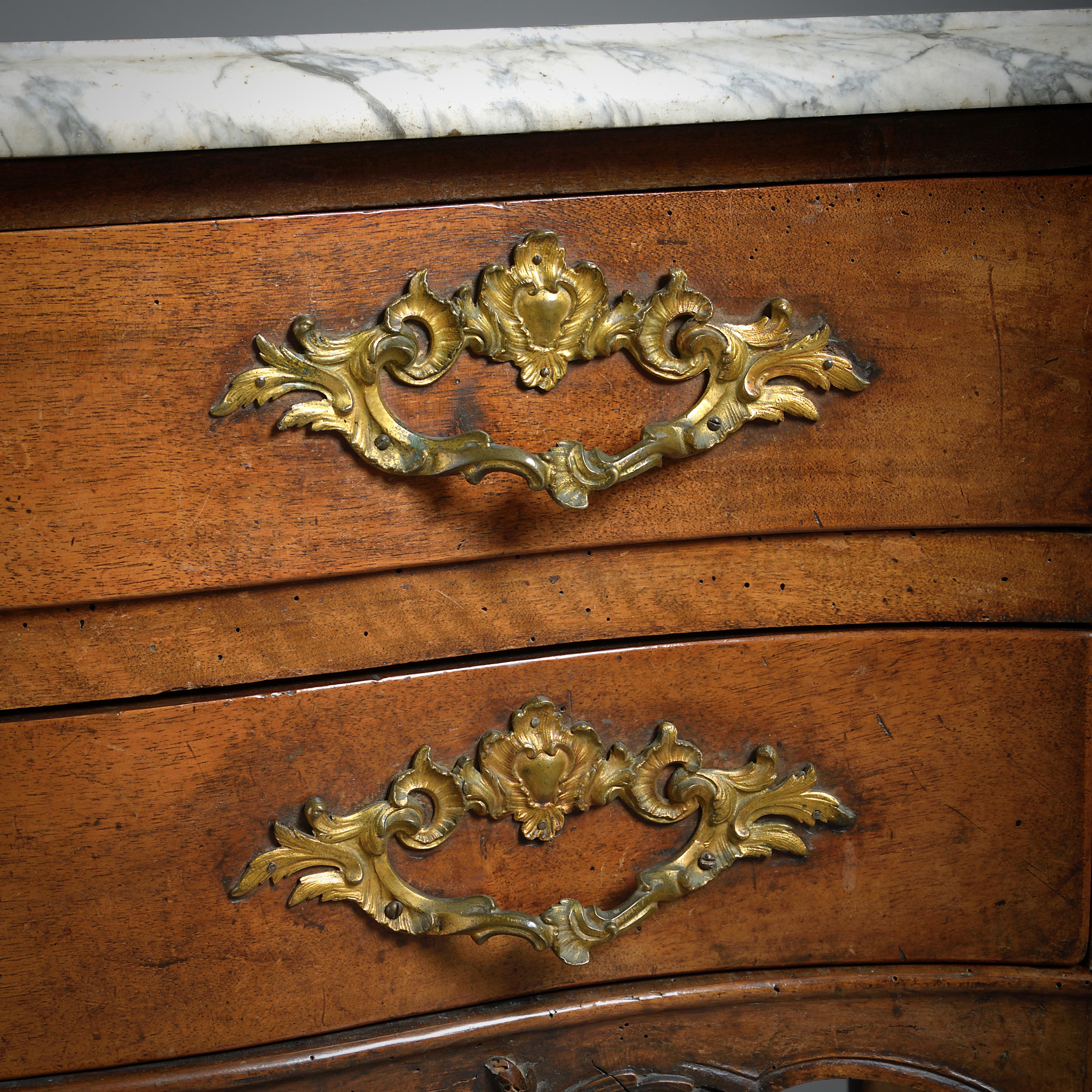 Louis XV Provincial Ormolu-Mounted Walnut Commode For Sale 2
