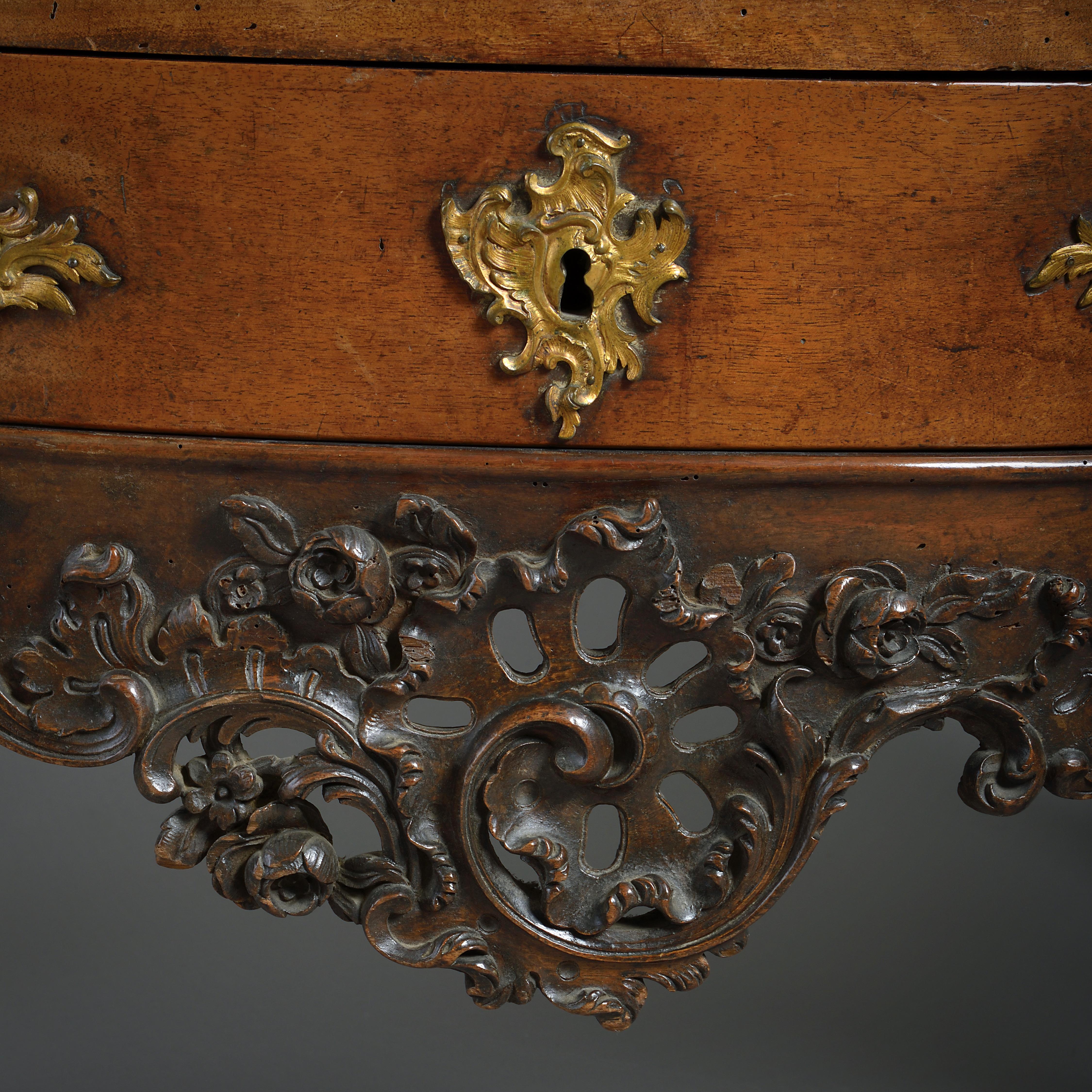 Louis XV Provincial Ormolu-Mounted Walnut Commode For Sale 4