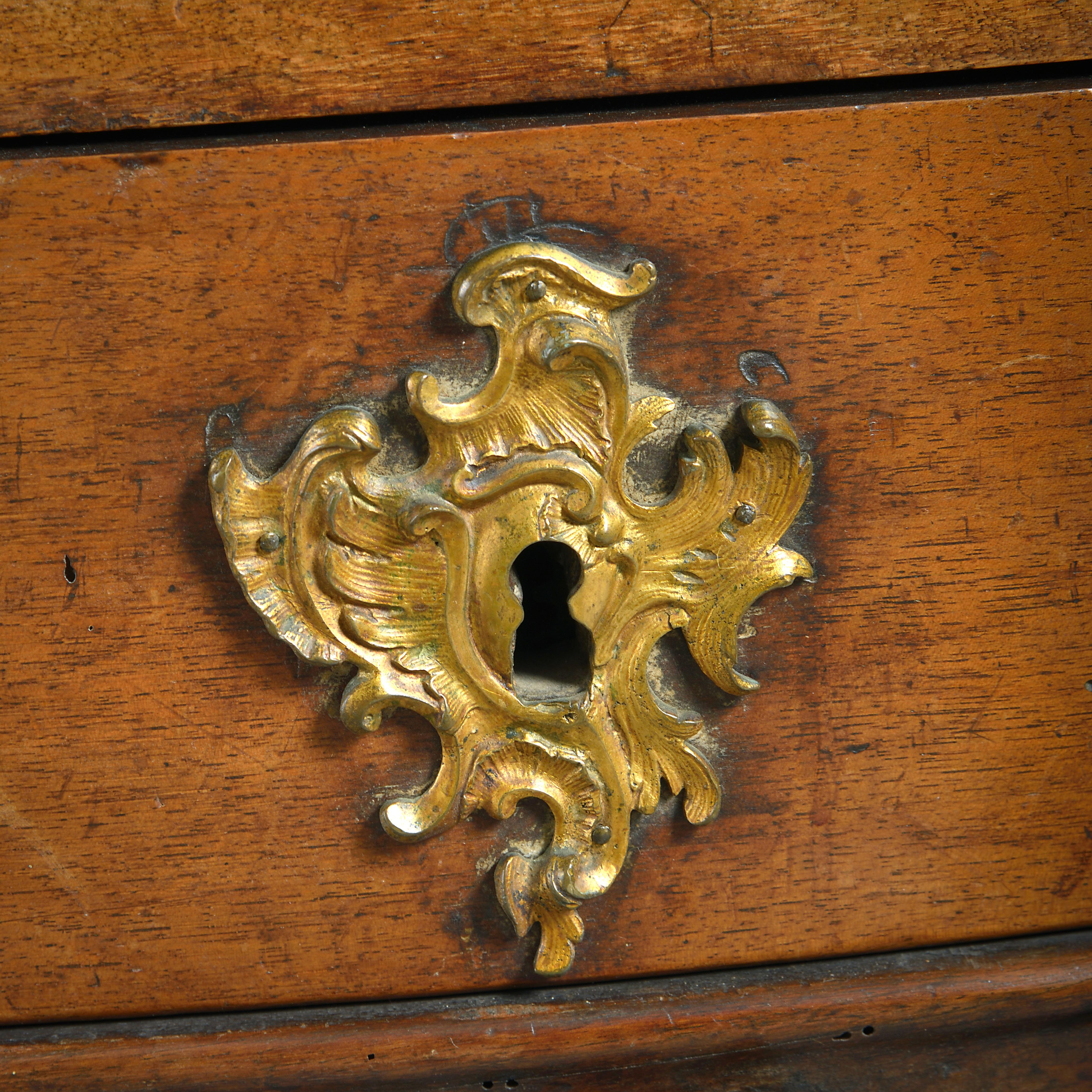 Louis XV Provincial Ormolu-Mounted Walnut Commode For Sale 4