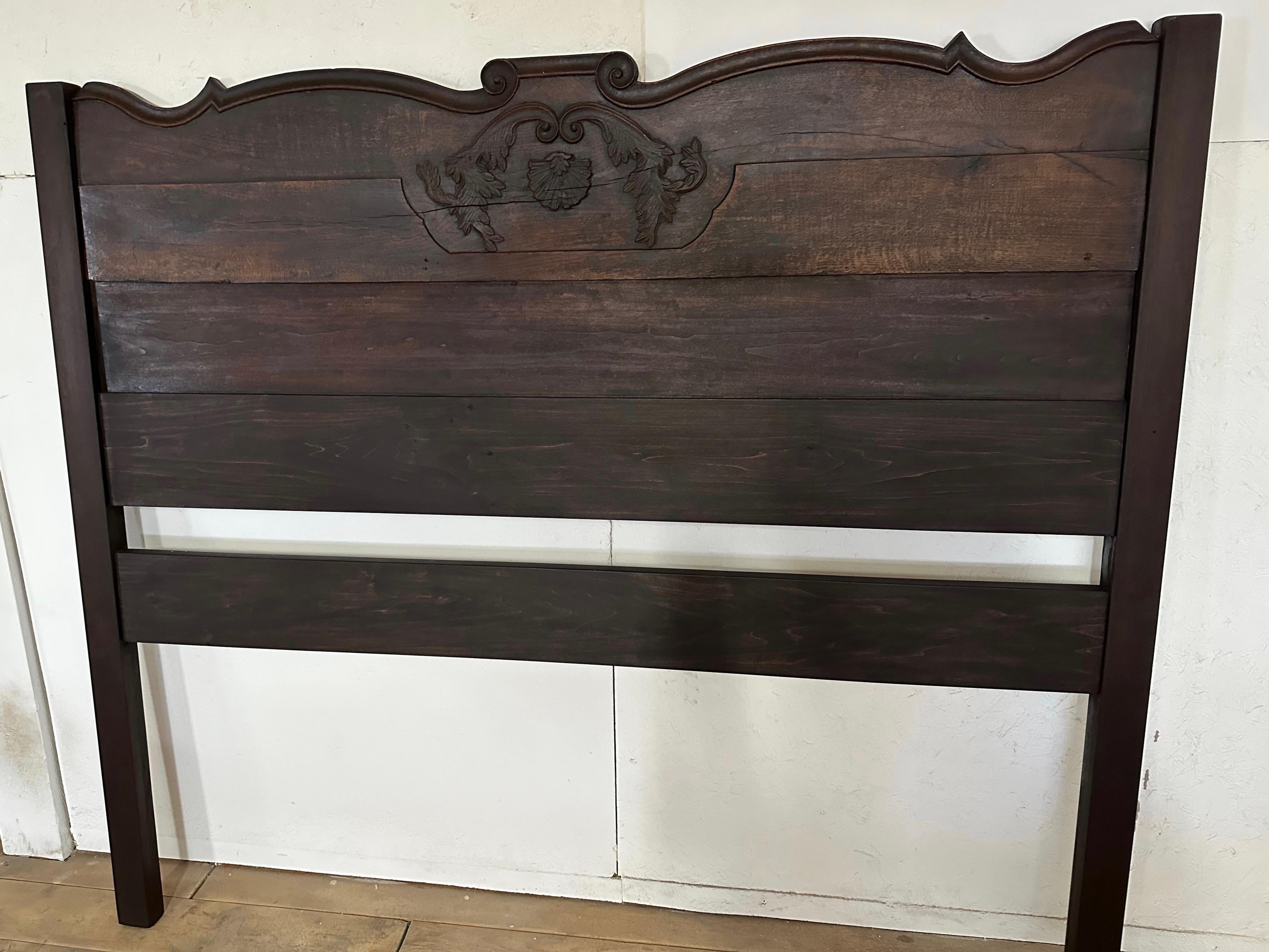 Louis XV Provincial Style Headboard In Good Condition For Sale In Sheffield, MA