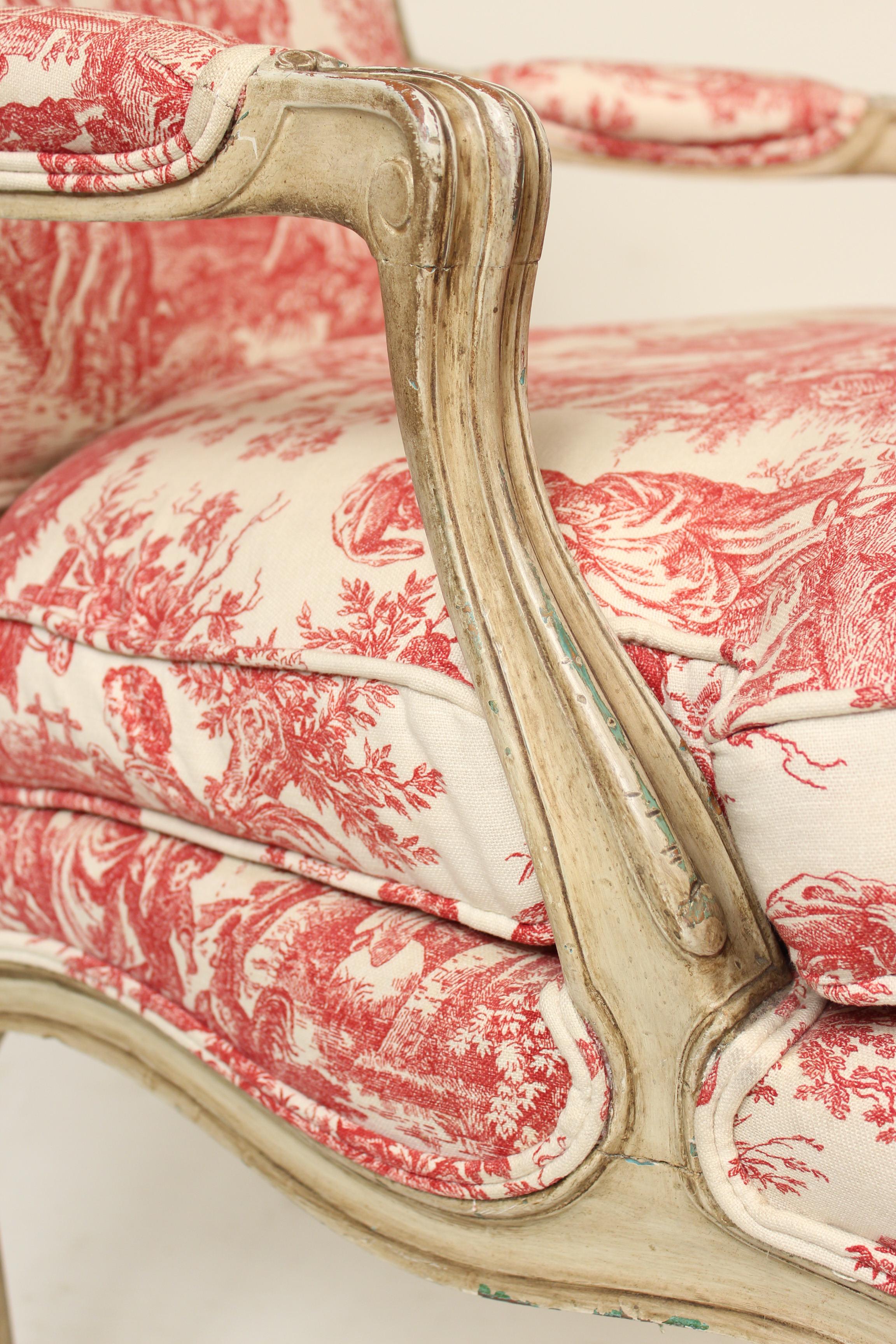 Louis XV Provincial Style Painted Armchair 4