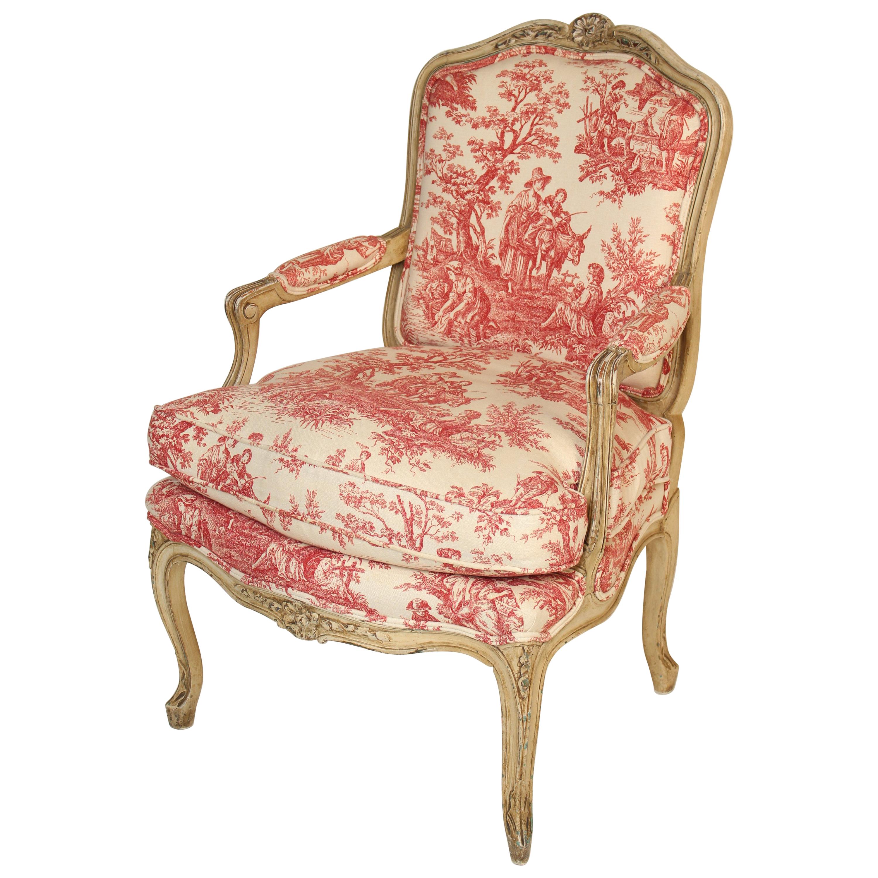 Louis XV Provincial Style Painted Armchair