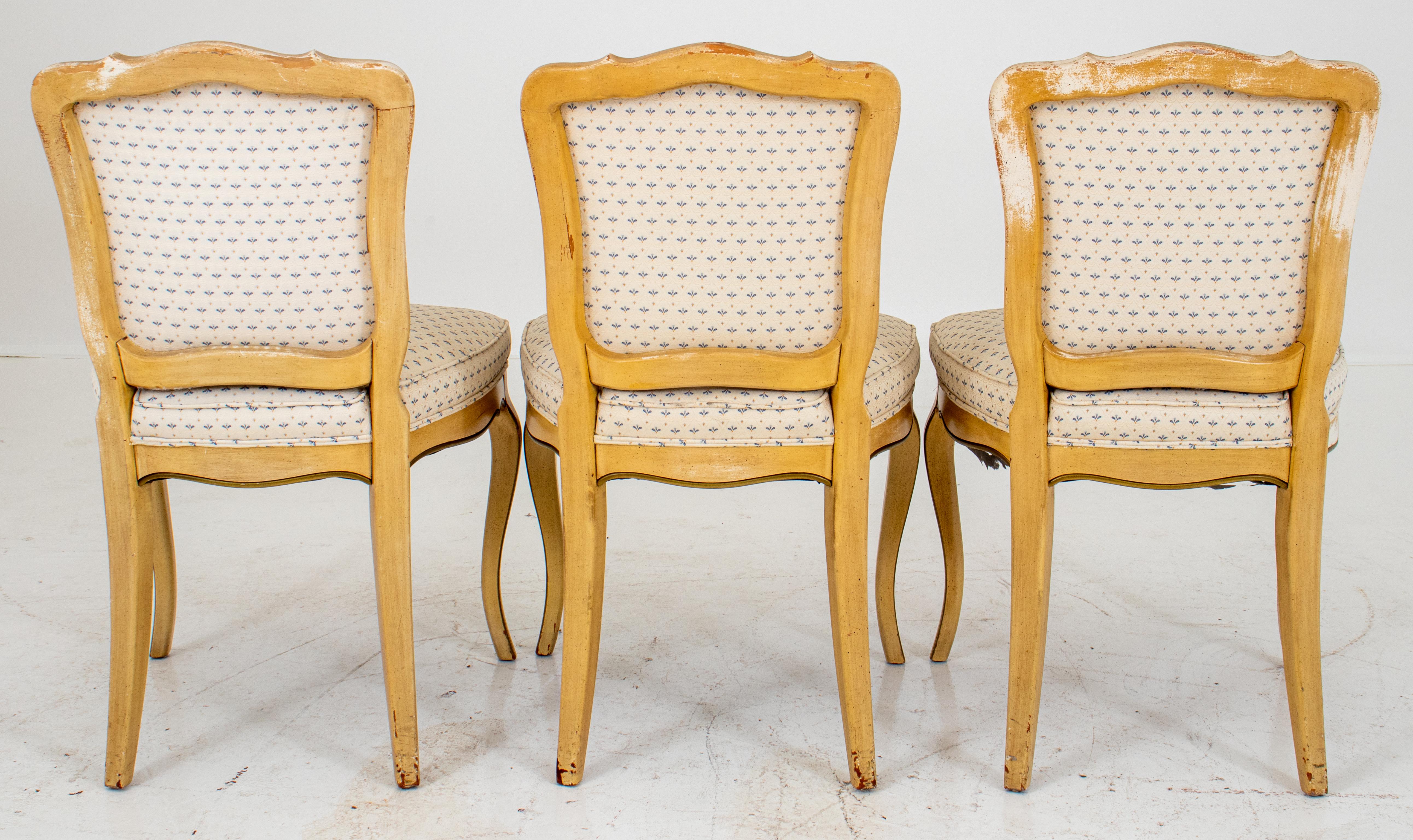 Upholstery Louis XV Provincial Style Painted Chairs For Sale