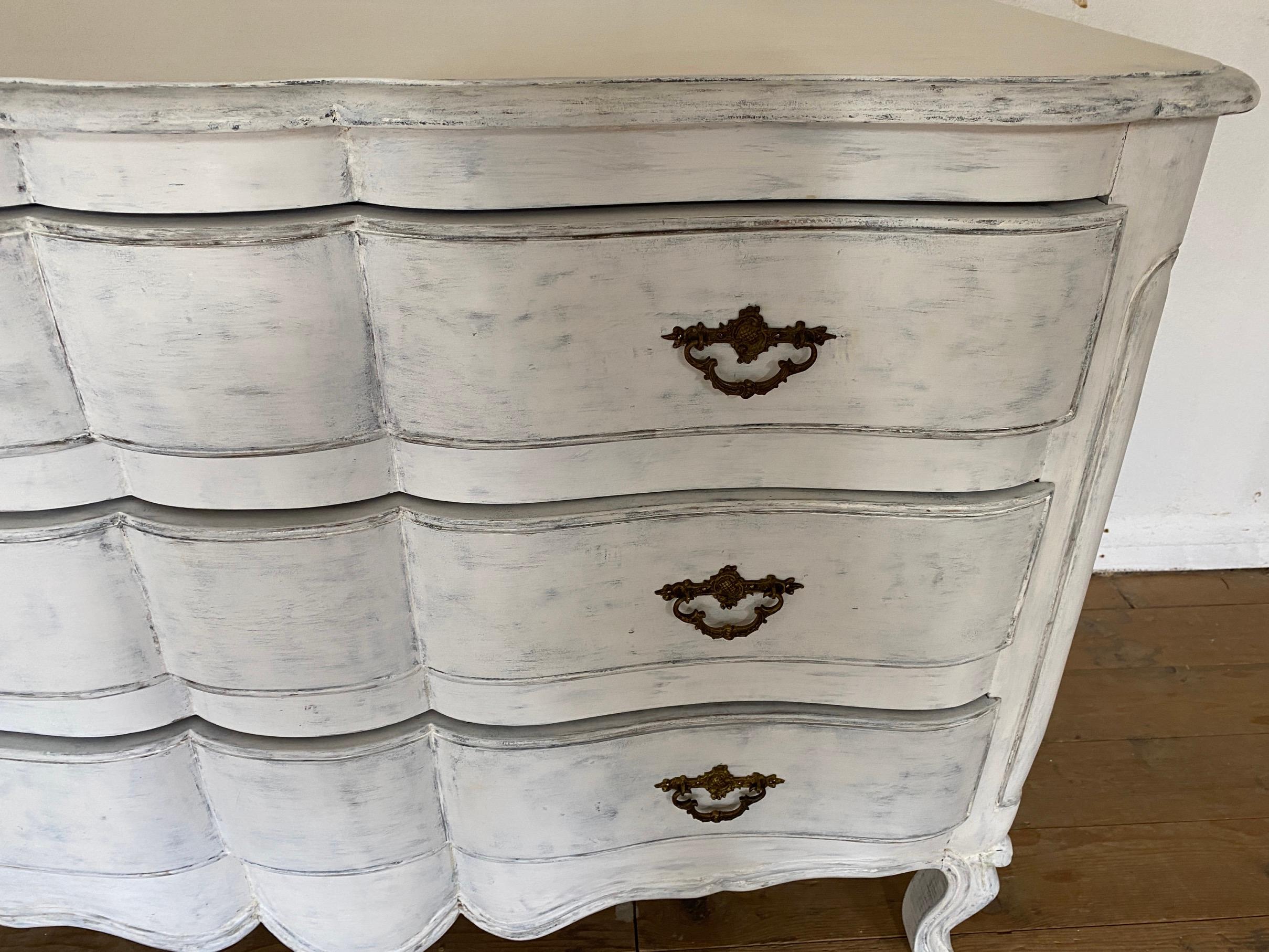 French Louis XV Provincial Style Painted Dresser For Sale