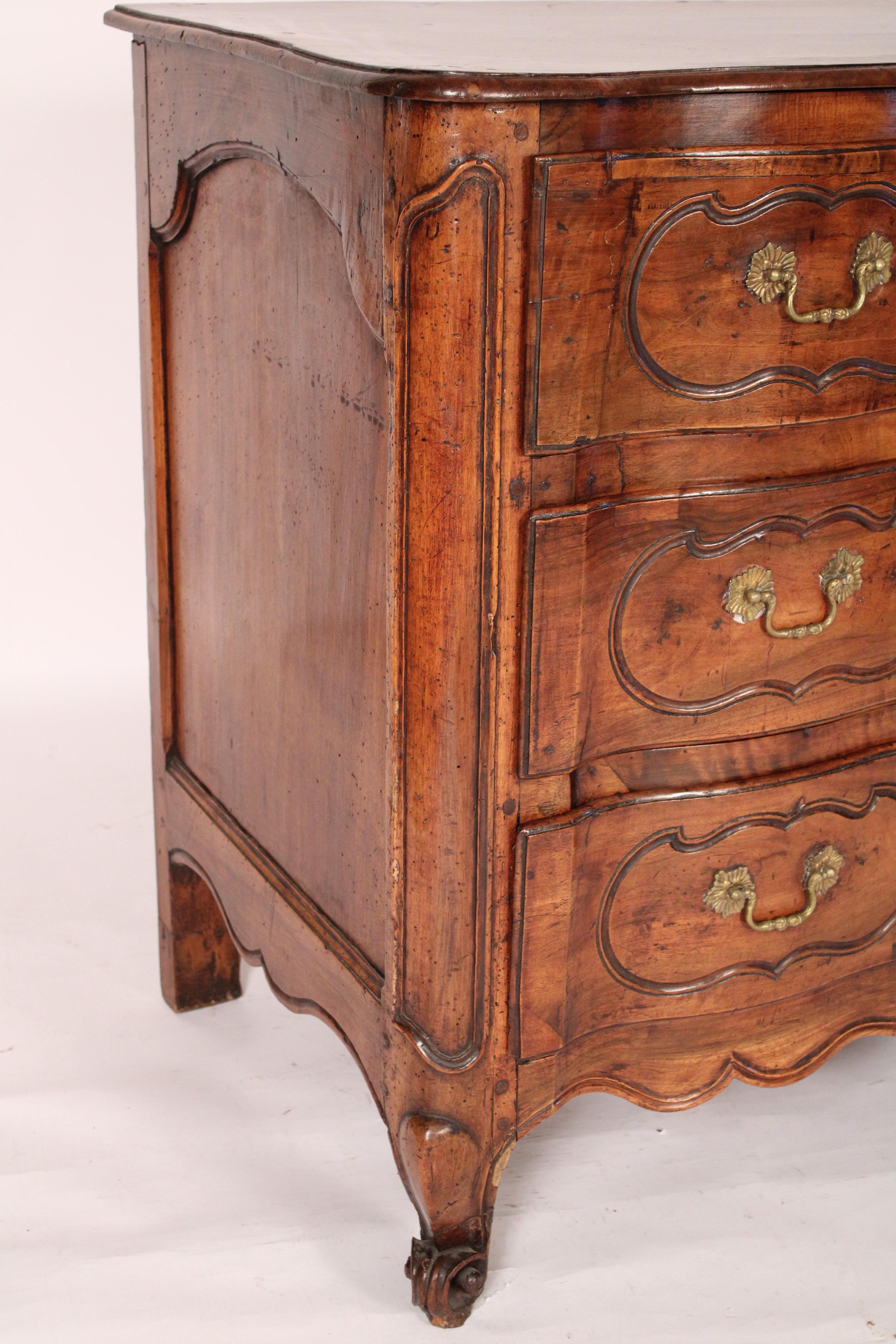 19th Century Louis XV Provincial Walnut Chest of Drawers For Sale