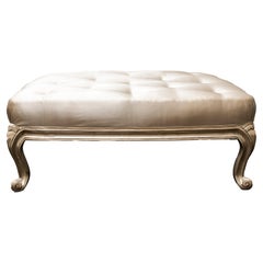 Louis XV Revival Large Silvered Ottoman