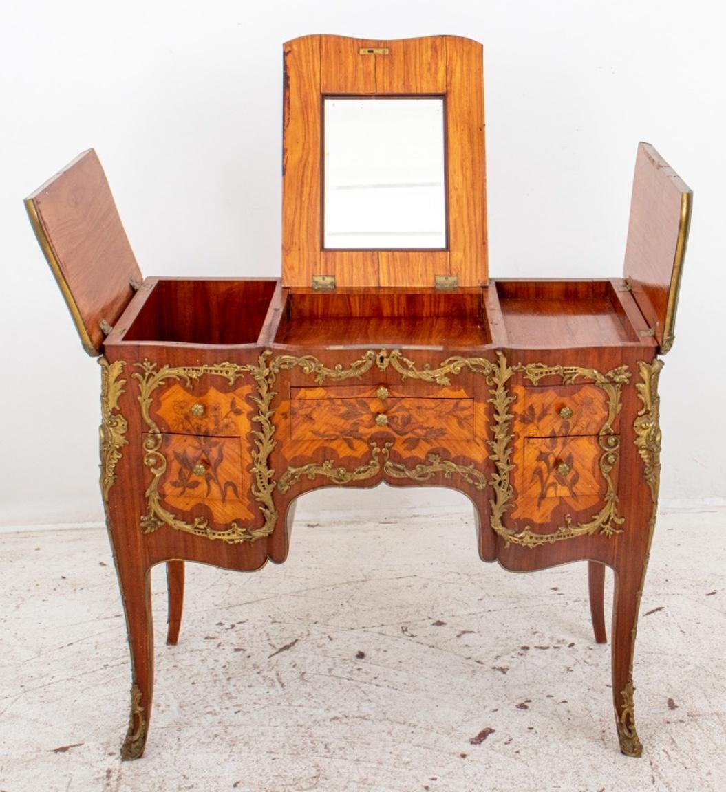 19th Century Louis XV Revival Parquetry Vanity or Coiffeuse For Sale