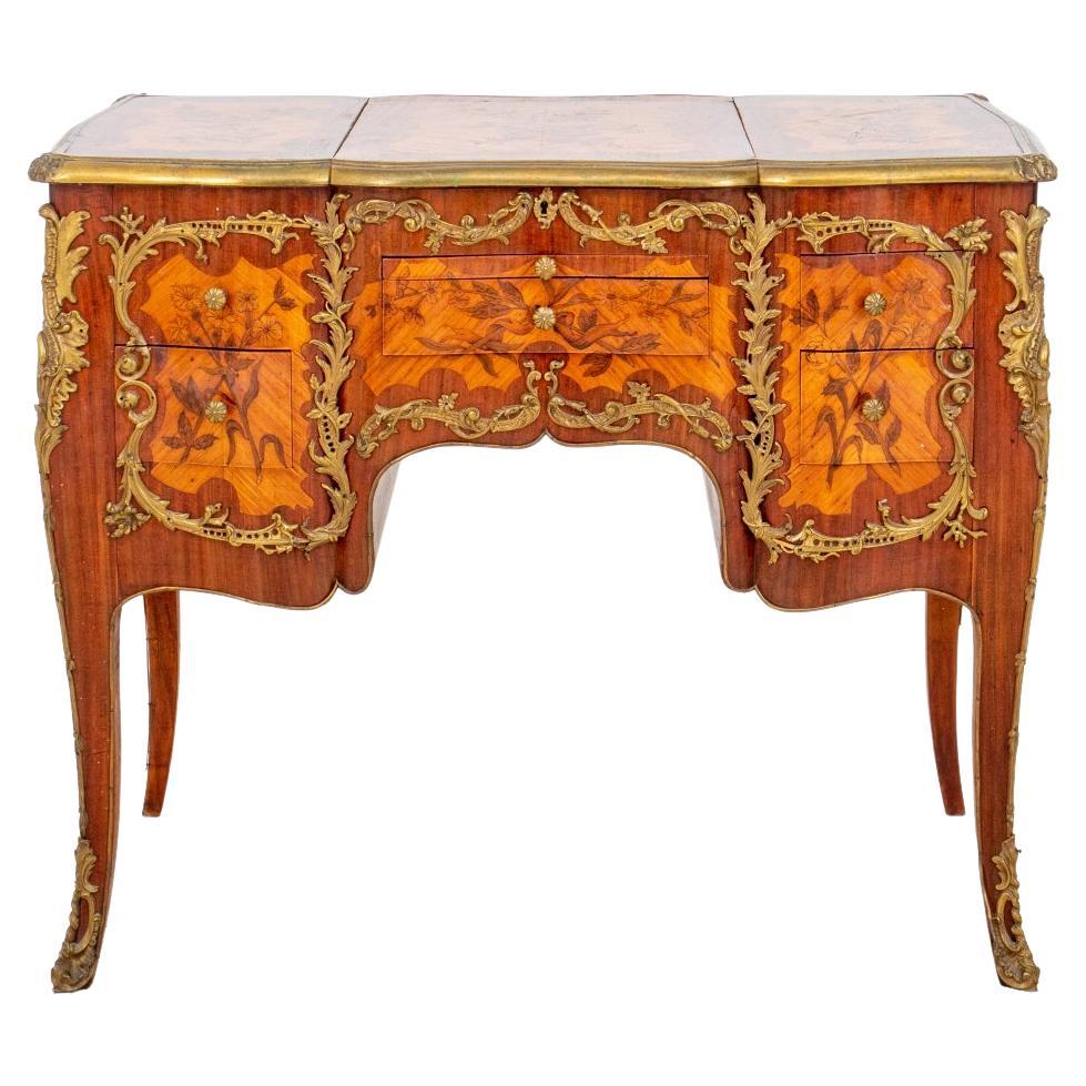 Louis XV Revival Parquetry Vanity or Coiffeuse For Sale