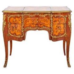 Louis XV Revival Parquetry Vanity or Coiffeuse