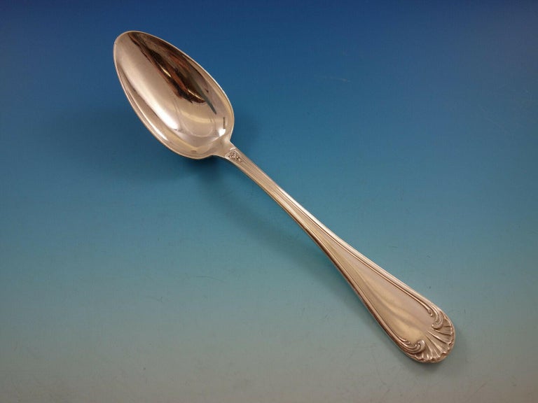 12 Cuilleres A Soup Métal Argenté Modele Chardons Art Nouveau Orfvevre
