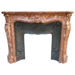 Antique Louis XV-Rococo Fireplace, Late 19th Century