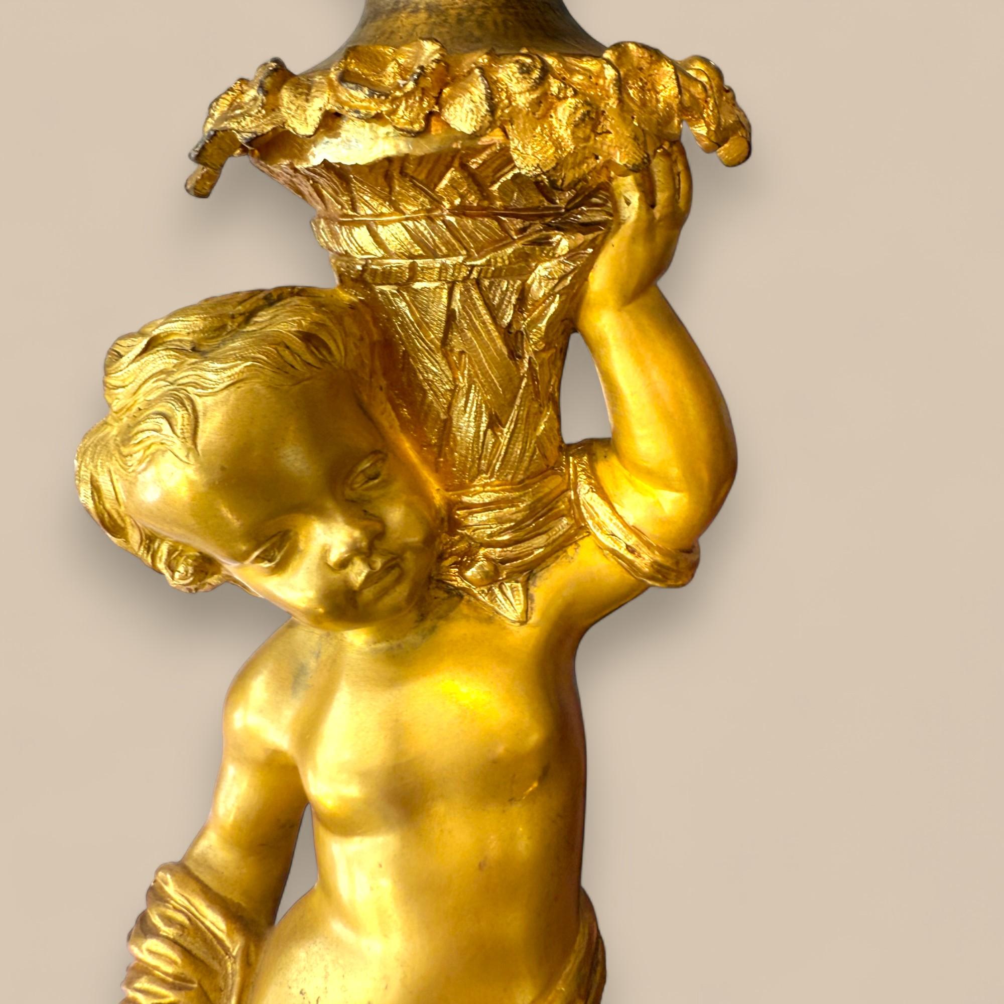 Louis XV Rococo Gilt Bronze Mantel Garniture, 19th Century im Angebot 6
