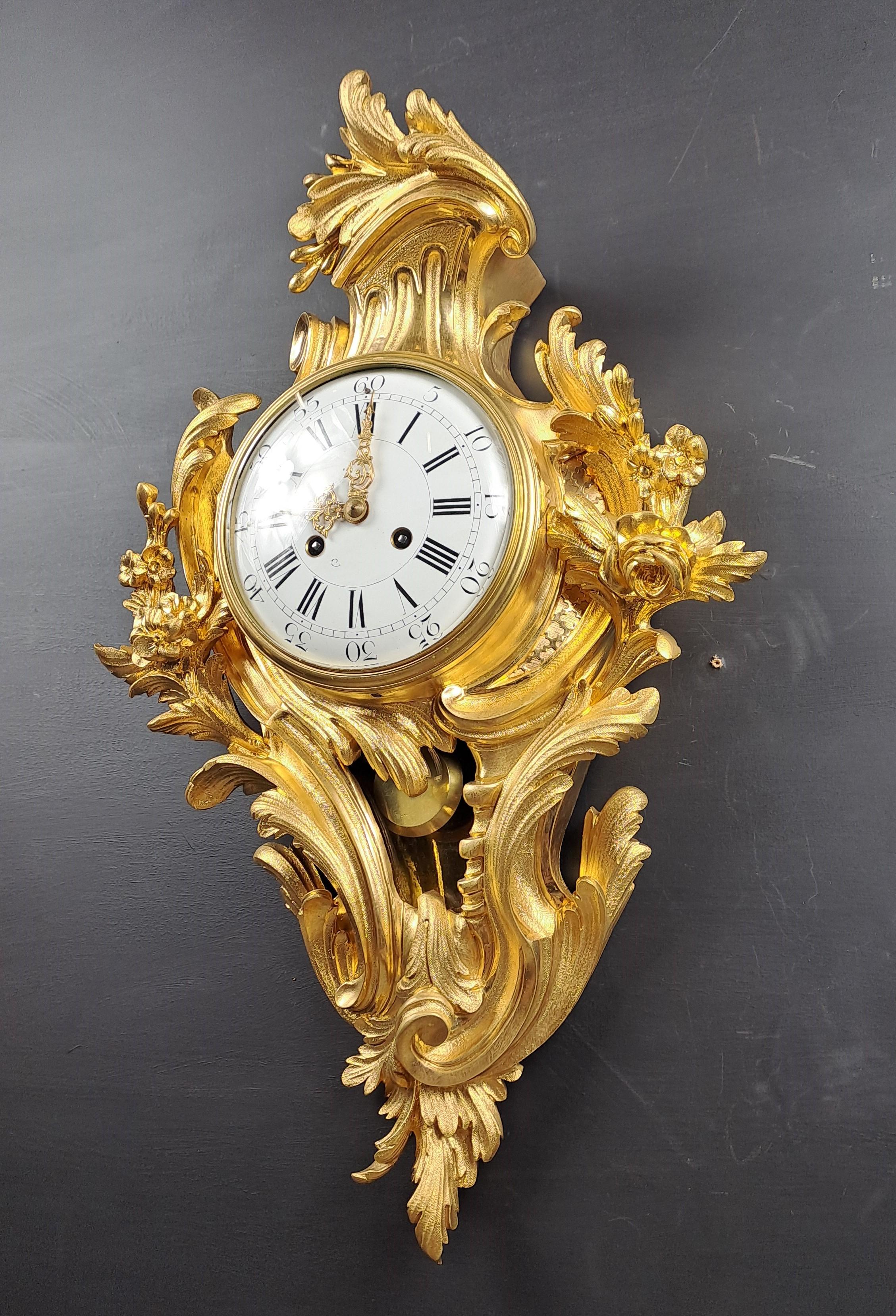 Cartella da parete in bronzo dorato in stile rococò Luigi XV in vendita 4