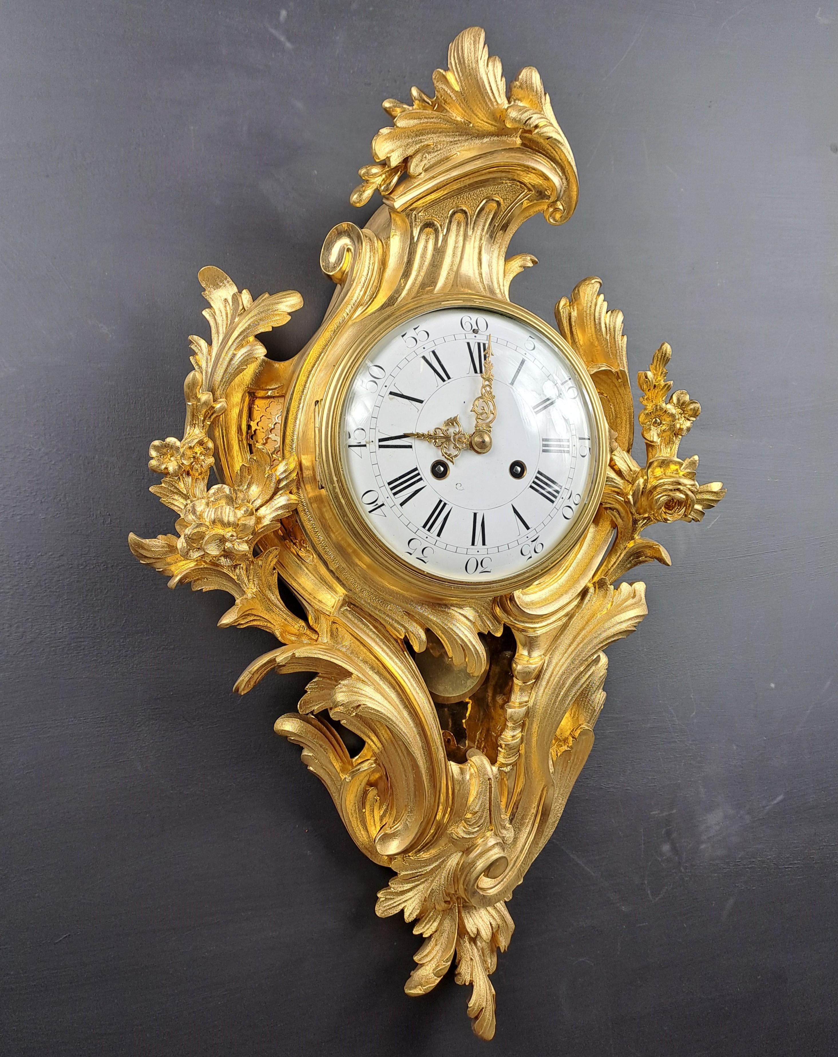 Dorato Cartella da parete in bronzo dorato in stile rococò Luigi XV in vendita
