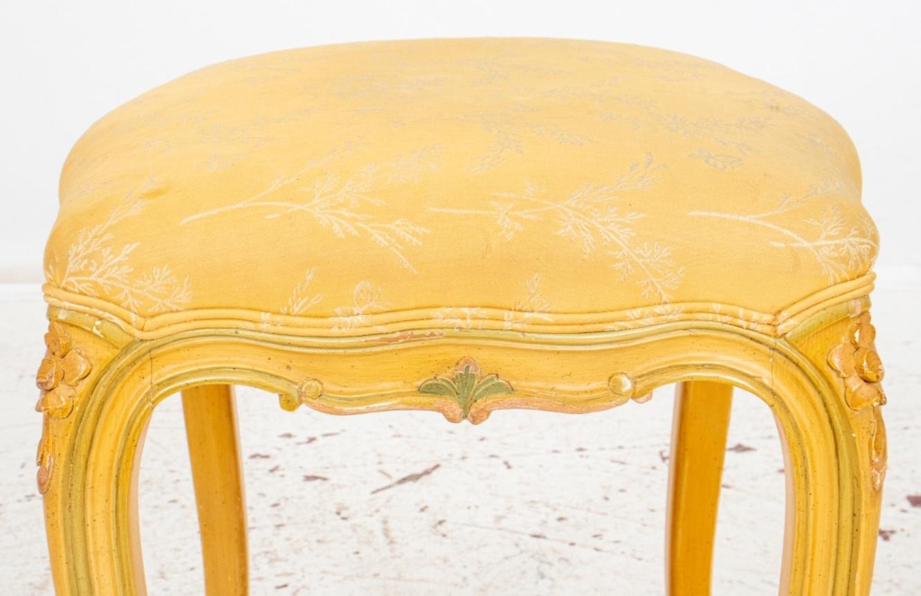 Louis XV Rococo Style Lacquered Bench Stool 1