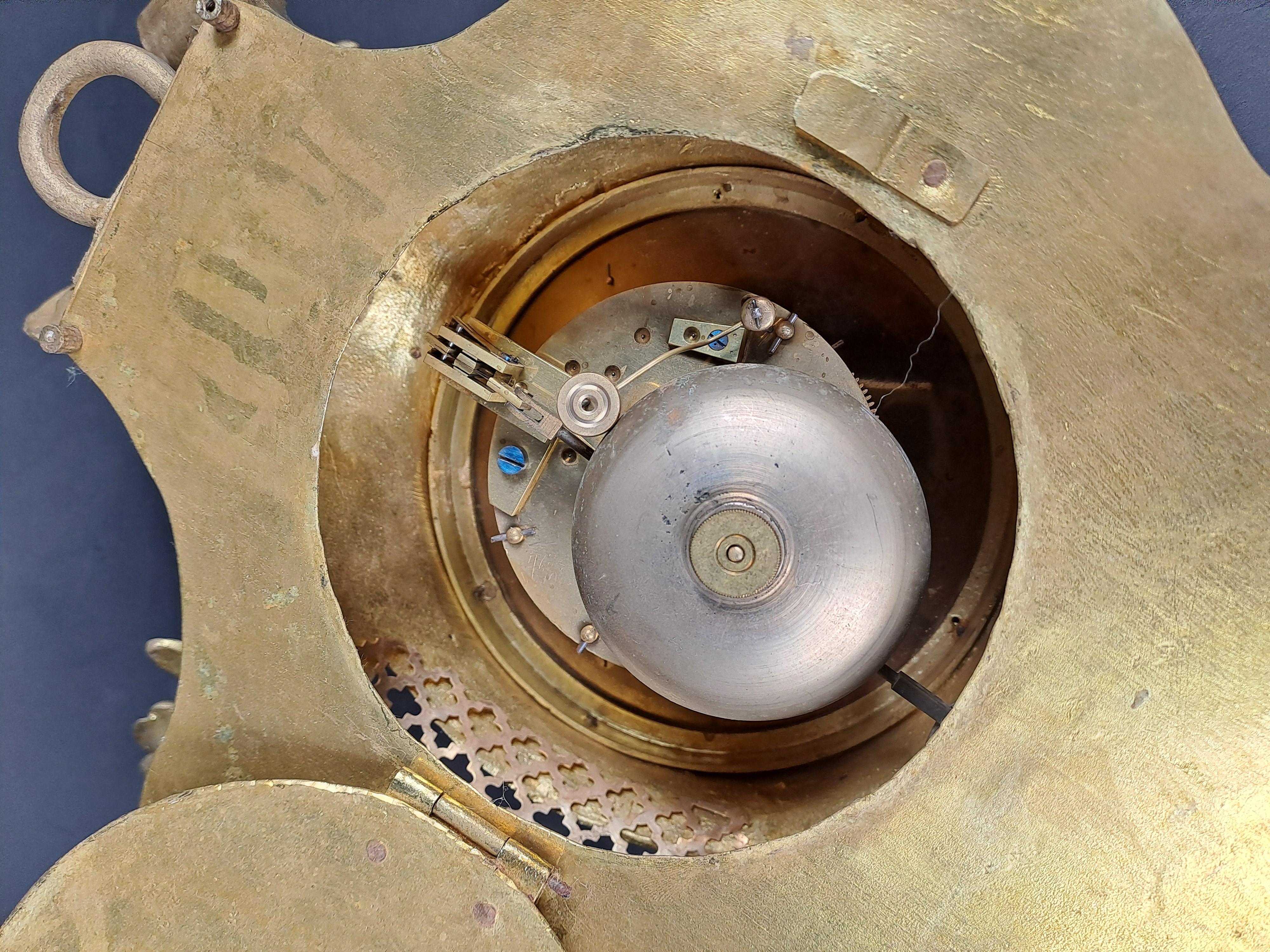 Louis XV Rococo Style Wall Clock In Gilt Bronze For Sale 7