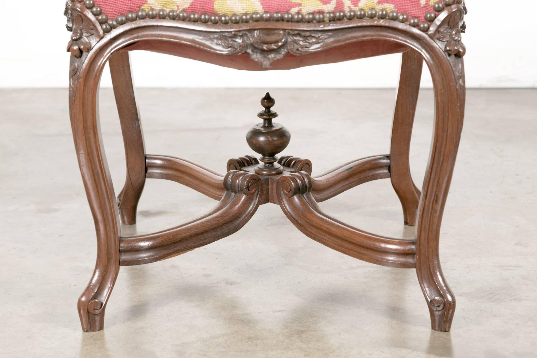 Louis XV Rosewood Court Tabouret or Footstool 1