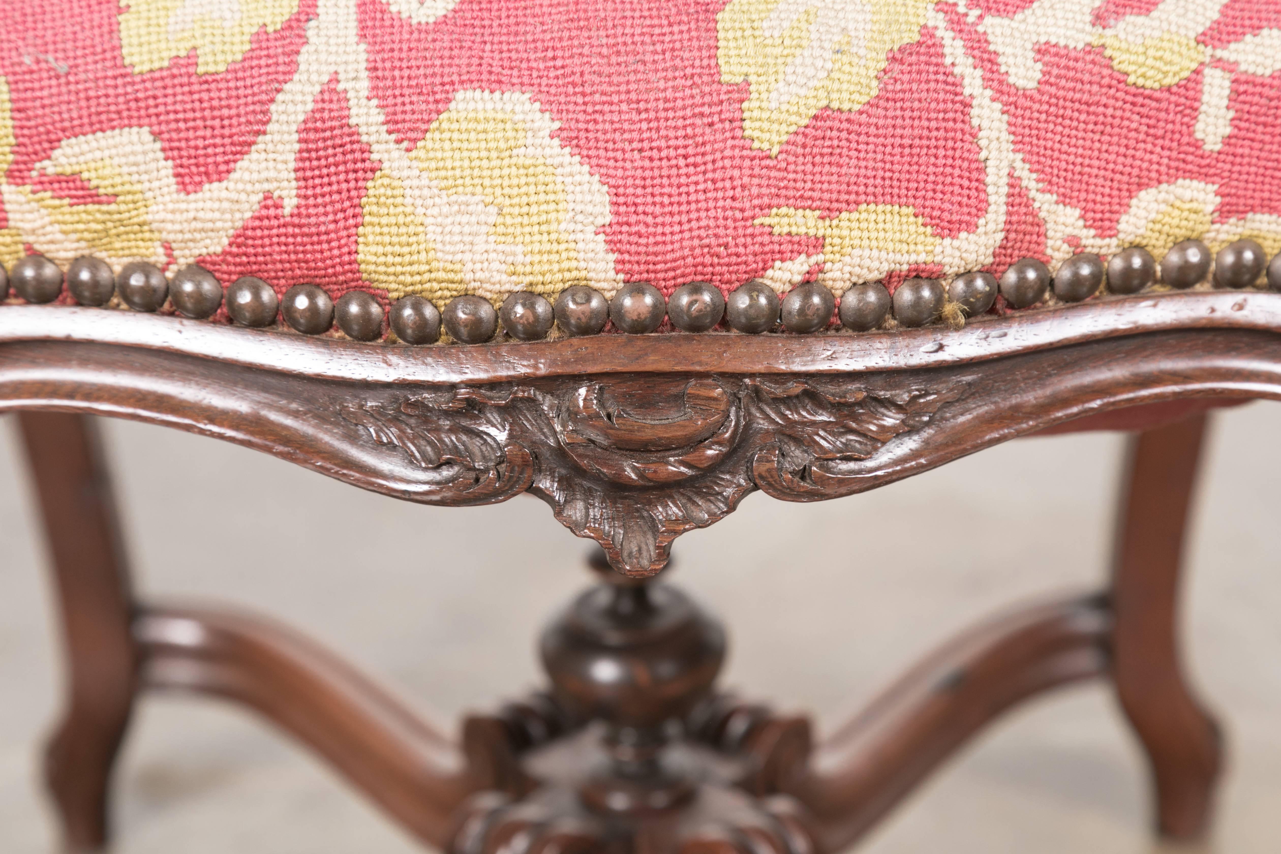 Louis XV Rosewood Court Tabouret or Footstool 2