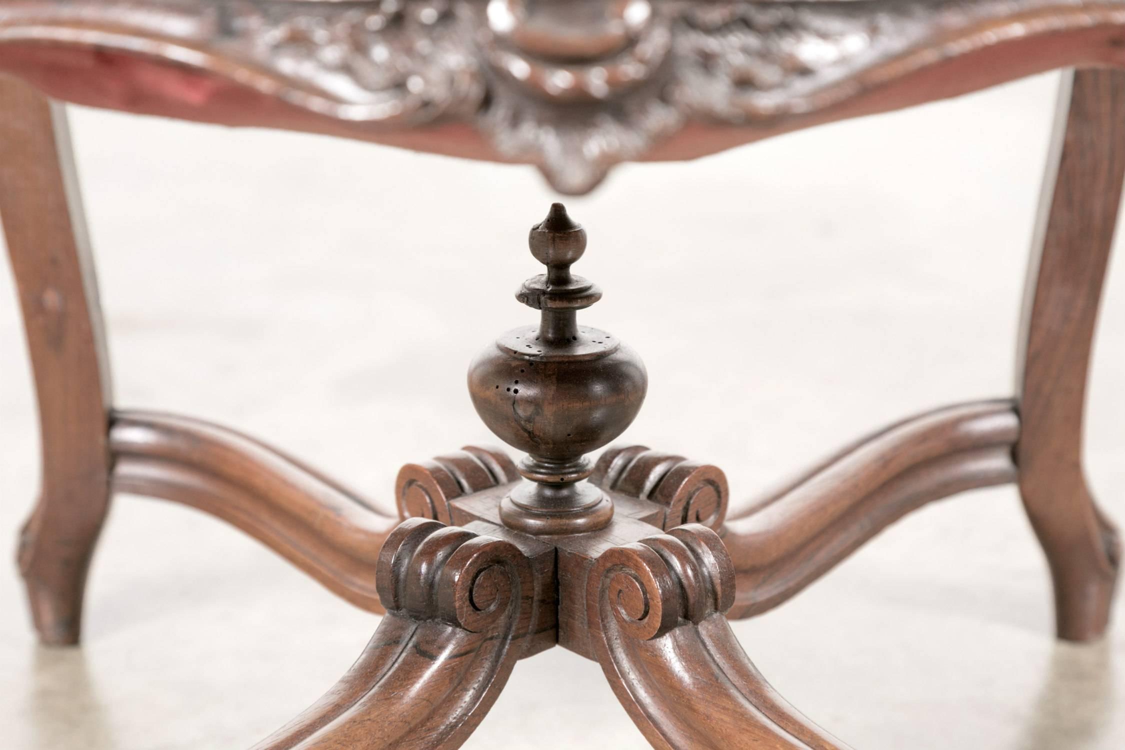 Louis XV Rosewood Court Tabouret or Footstool 3