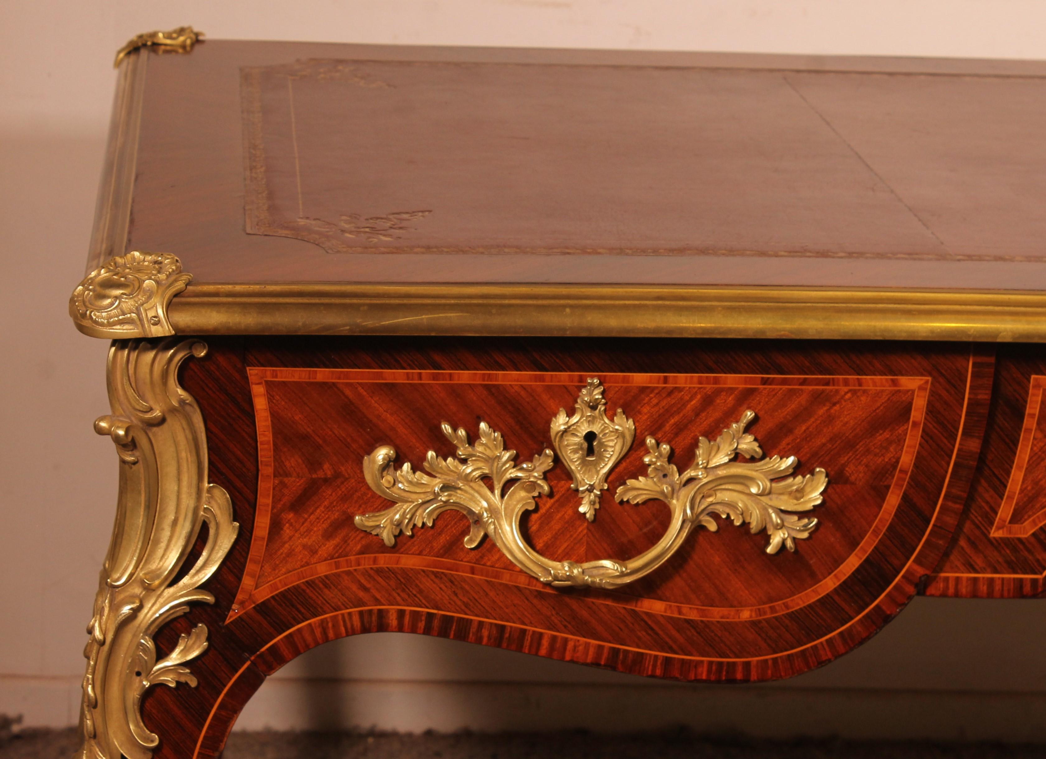 Francese Scrivania in palissandro Luigi XV in vendita