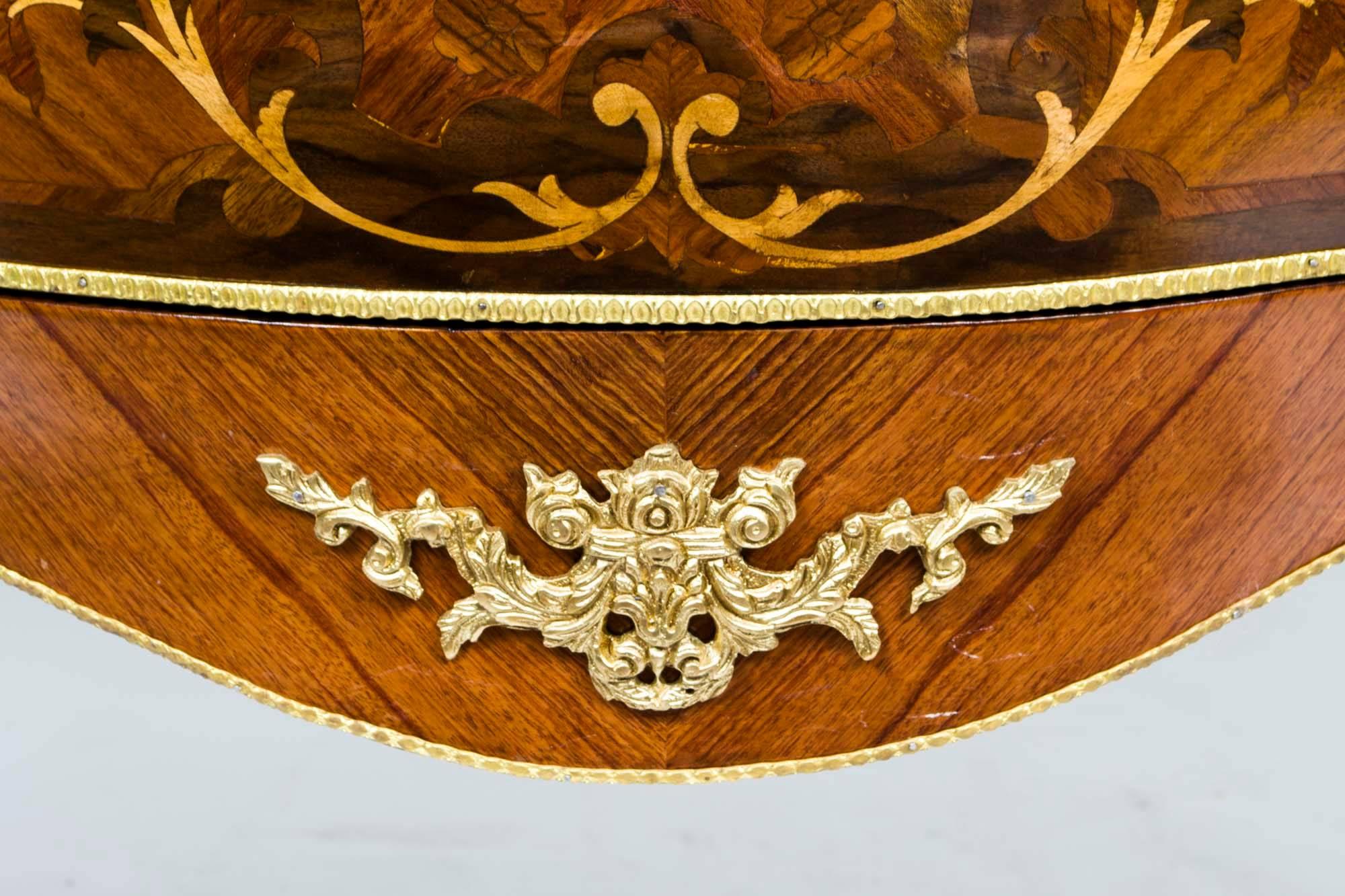 Louis XV Walnut Marquetry Commode Siena Marble 3