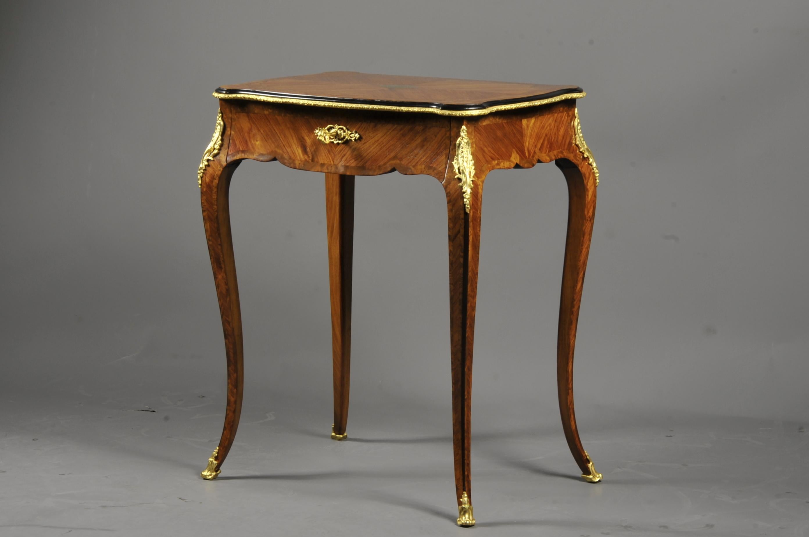 Marquetry Louis XV Salon Table Stamped Paul Sormani For Sale