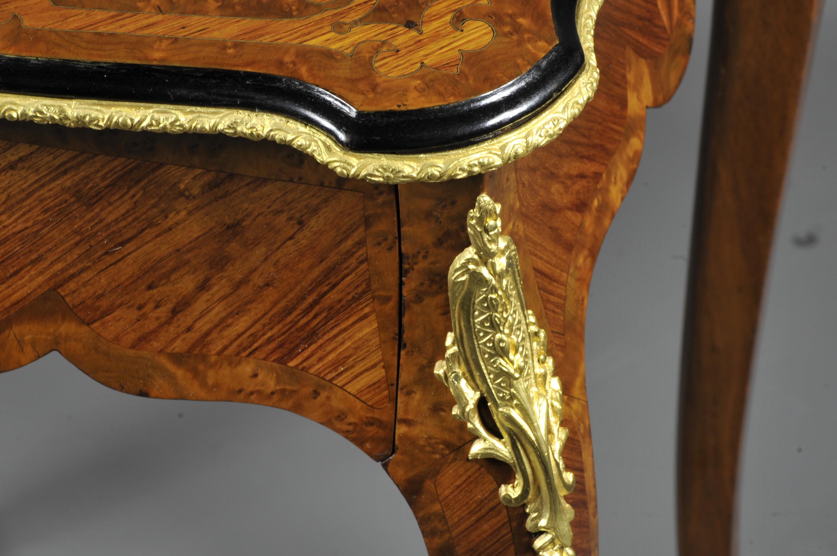 Amboyna Louis XV Salon Table Stamped Paul Sormani For Sale