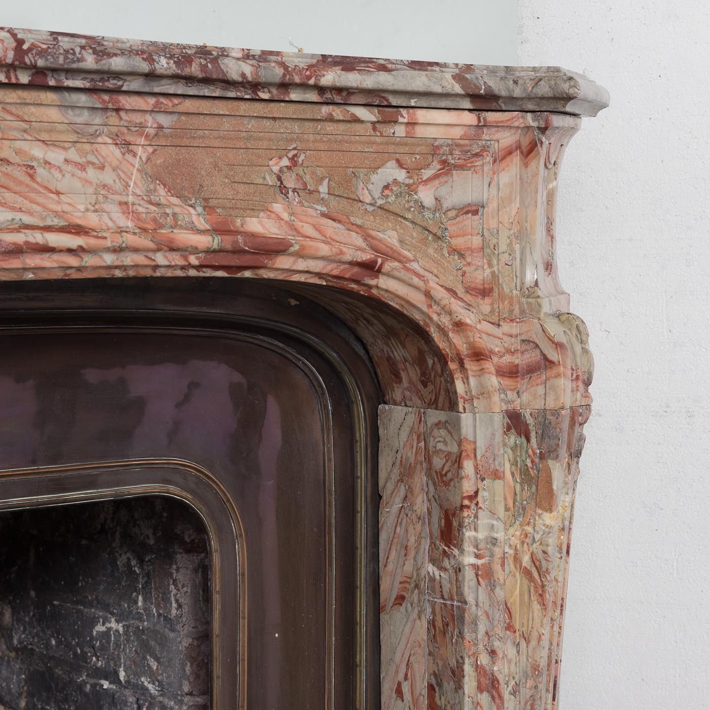 Louis XV Sarrancolin Marble Fireplace 4