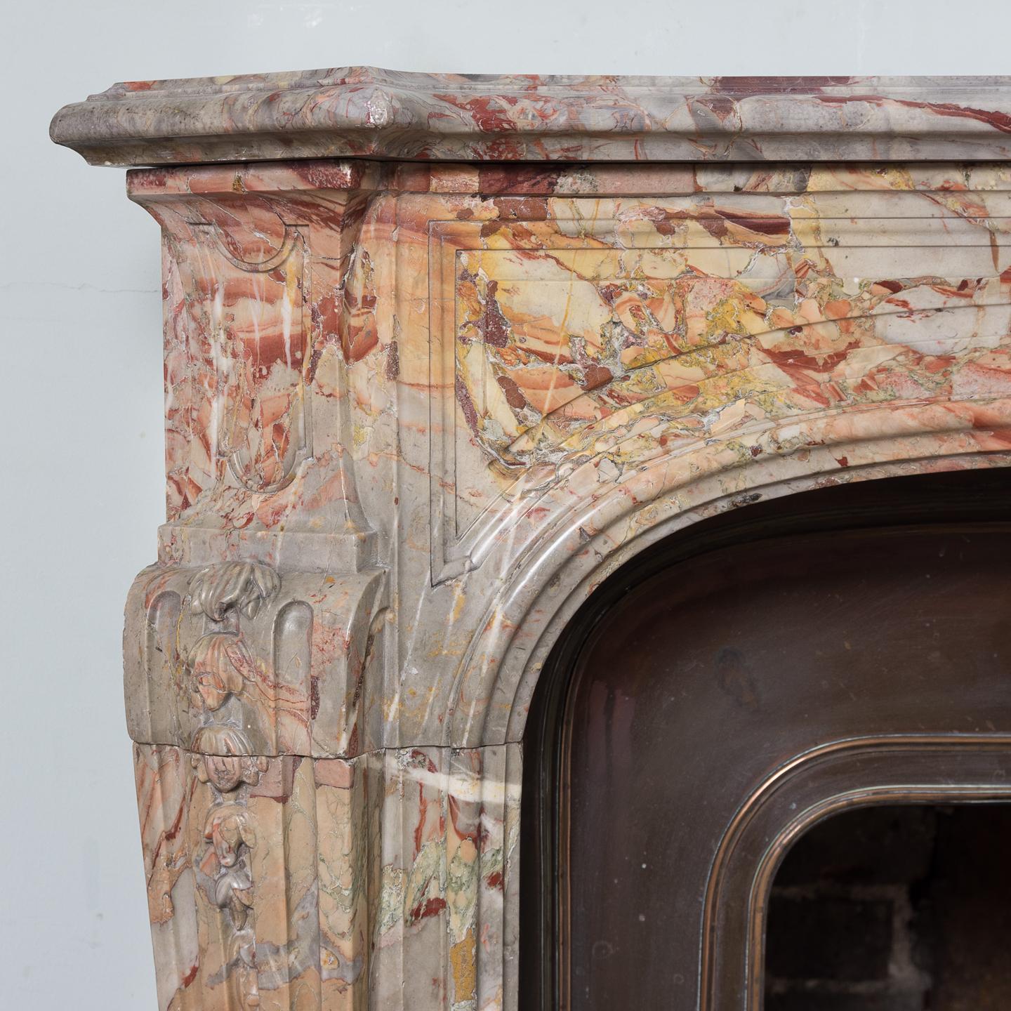 Louis XV Sarrancolin Marble Fireplace 5