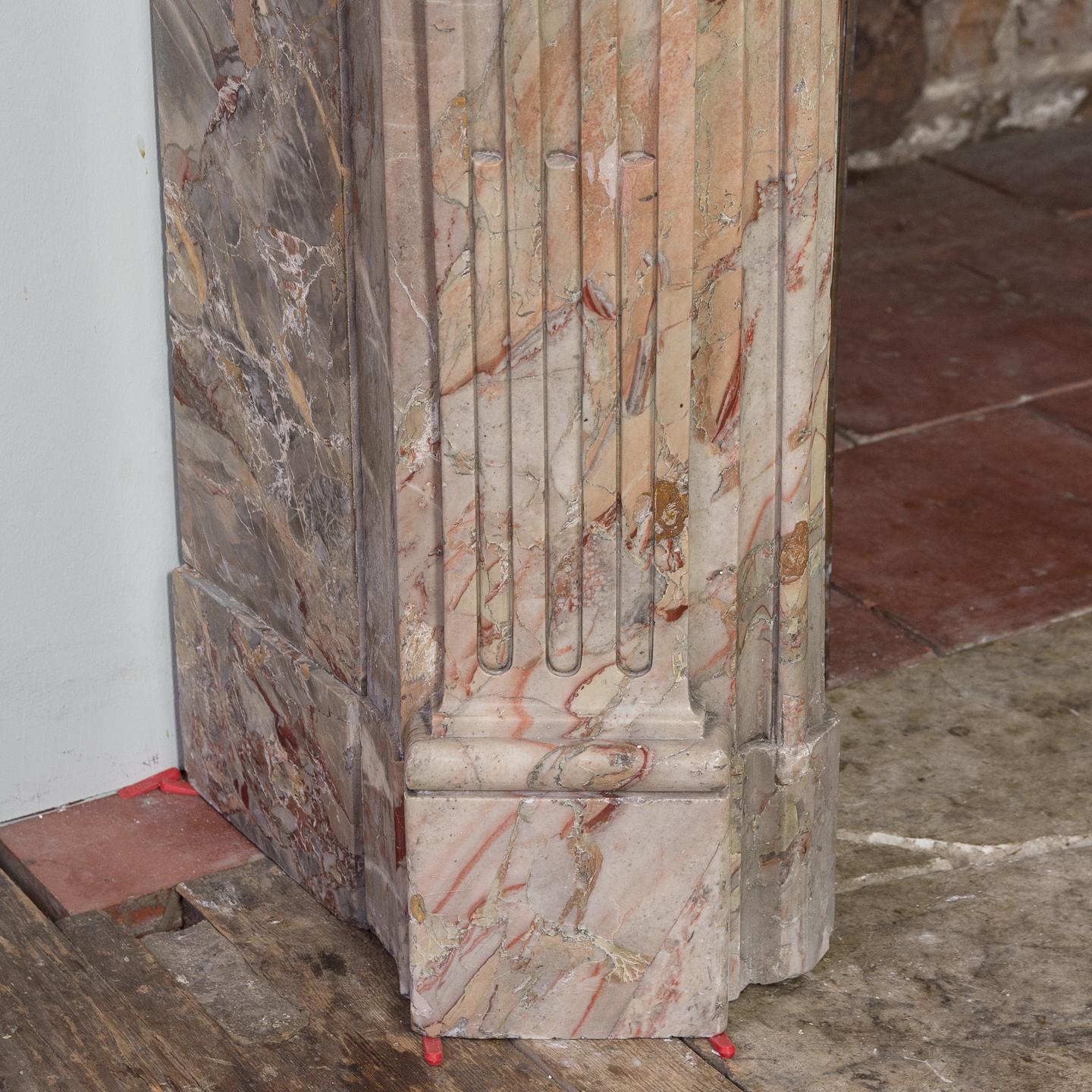 Mid-18th Century Louis XV Sarrancolin Marble Fireplace