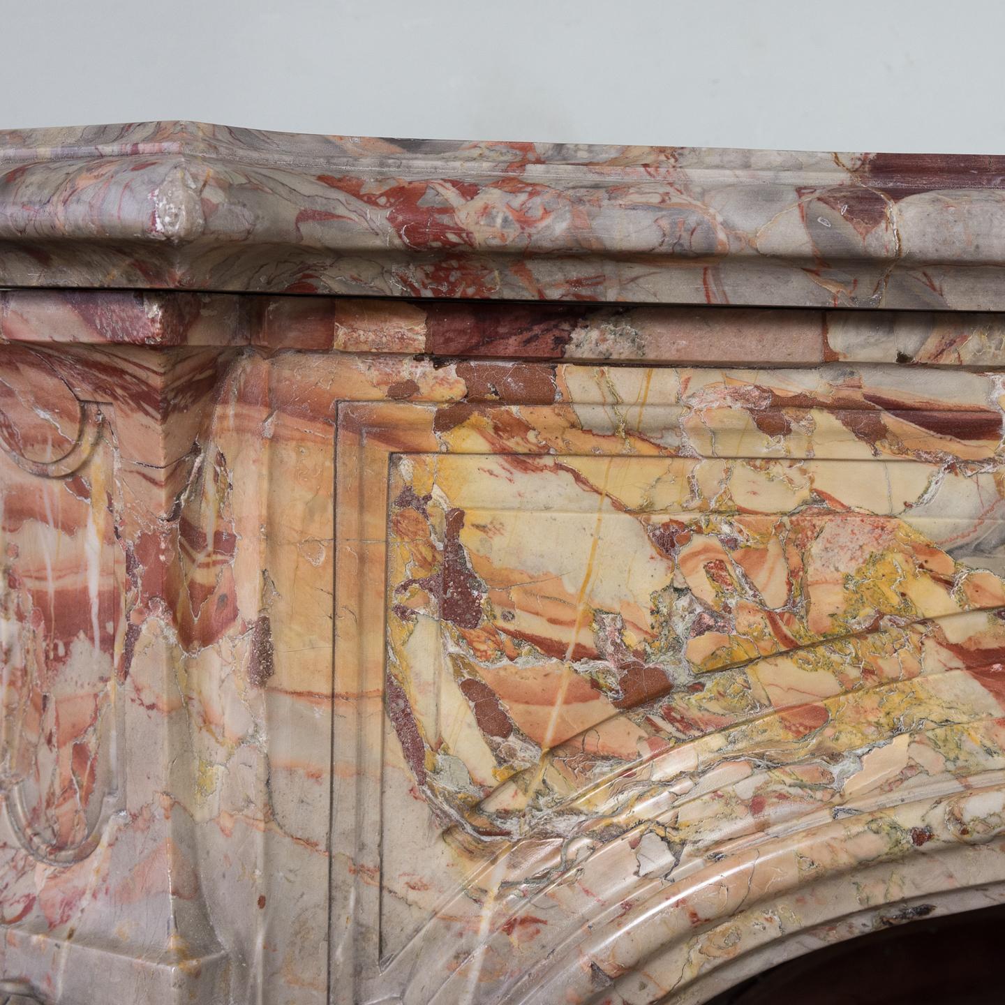 Louis XV Sarrancolin Marble Fireplace 1