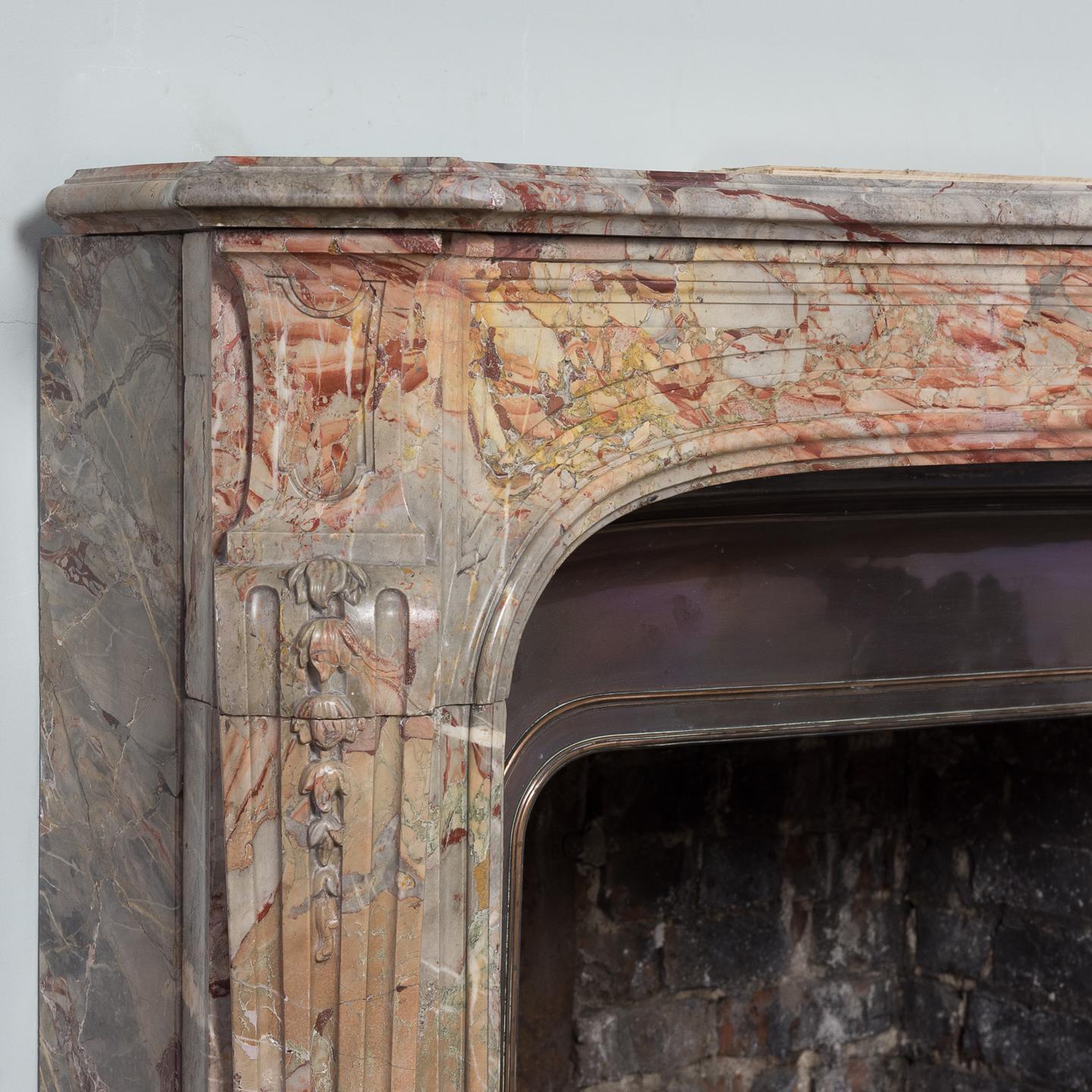 Louis XV Sarrancolin Marble Fireplace 3