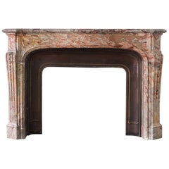 Antique Louis XV Sarrancolin Marble Fireplace