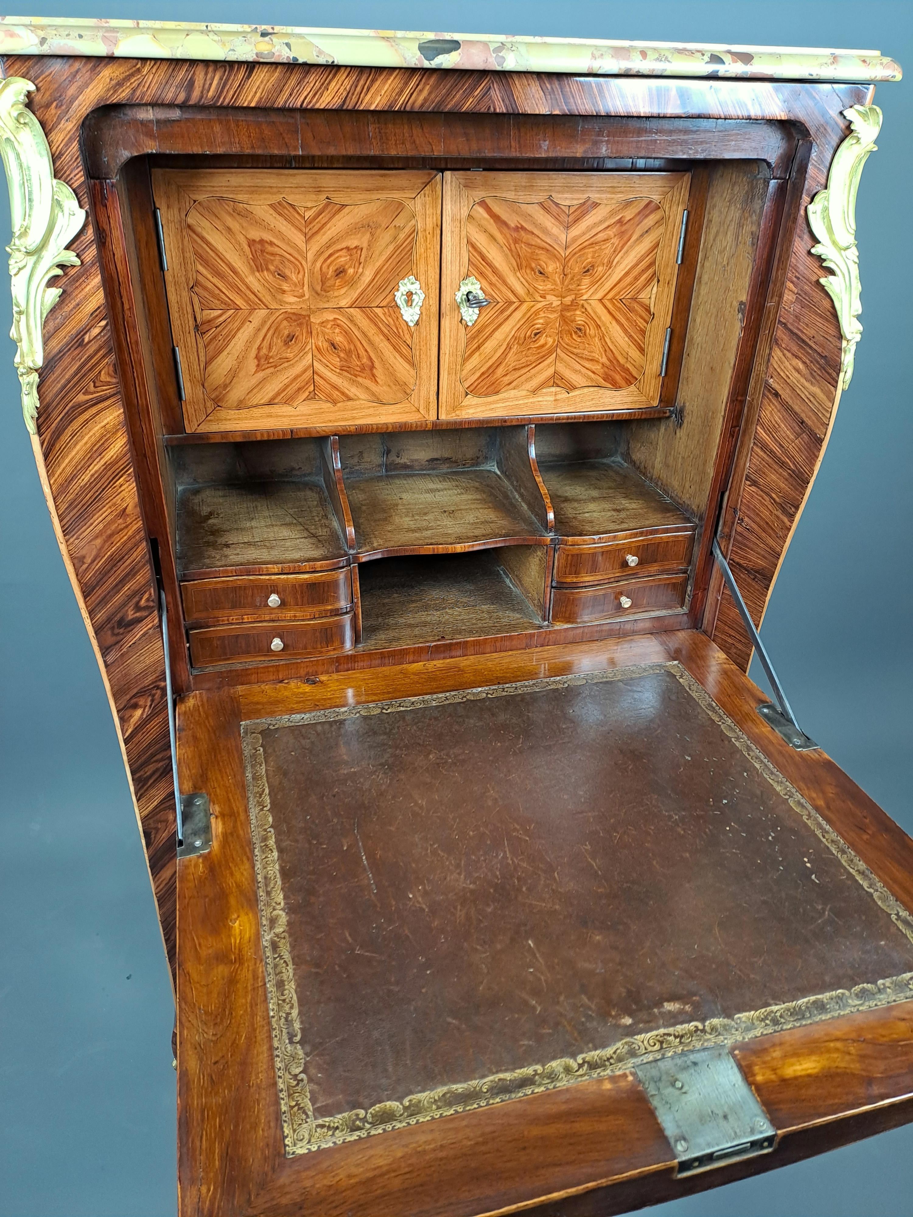 Louis XV Secretary In Floral Marquetry For Sale 2