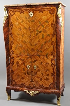 Secretario Luis XV en marquetería floral