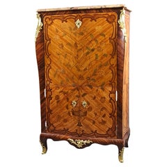 Louis XV Secretary In Floral Marquetry
