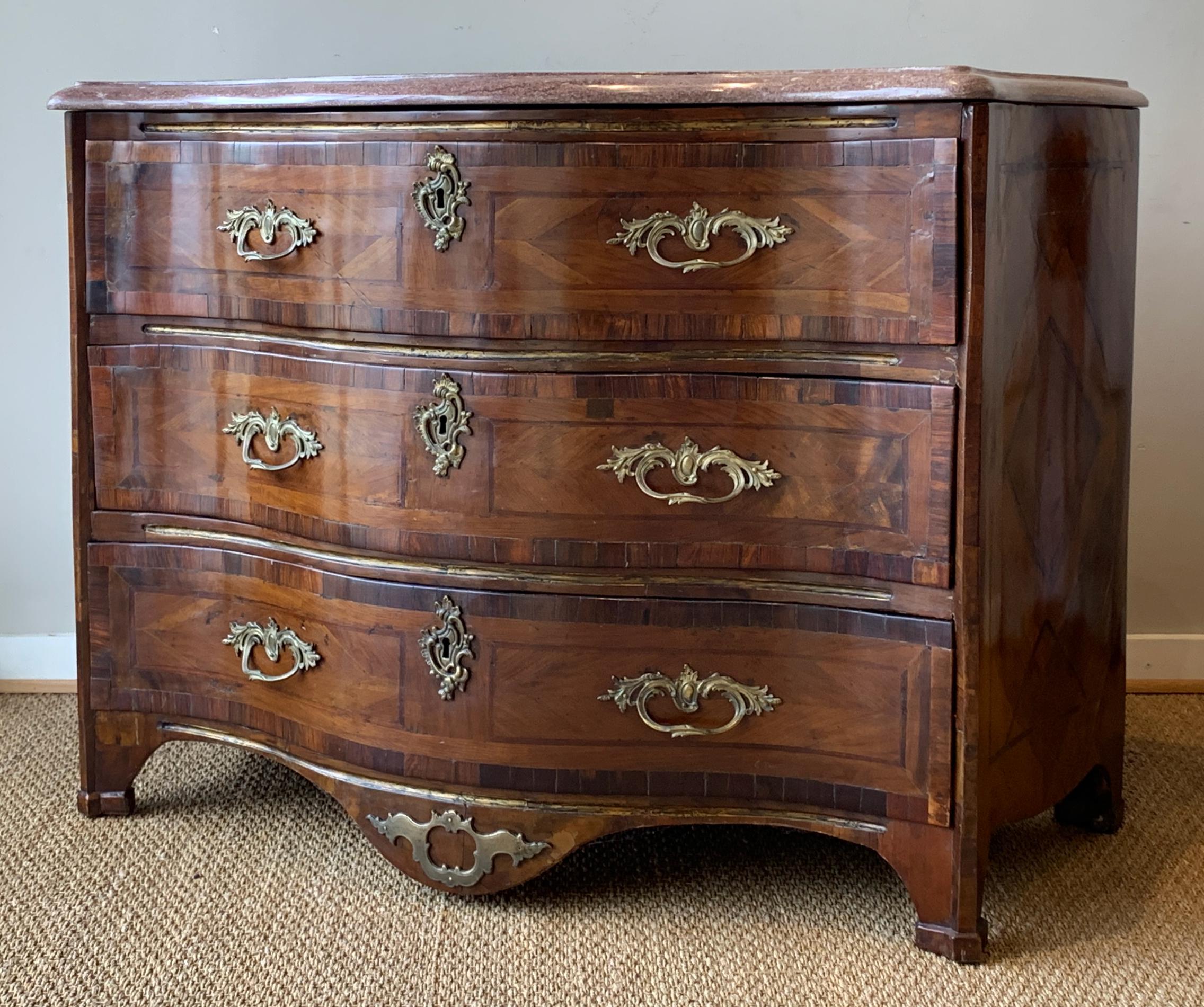 French Louis XV Serpentine Front Commode