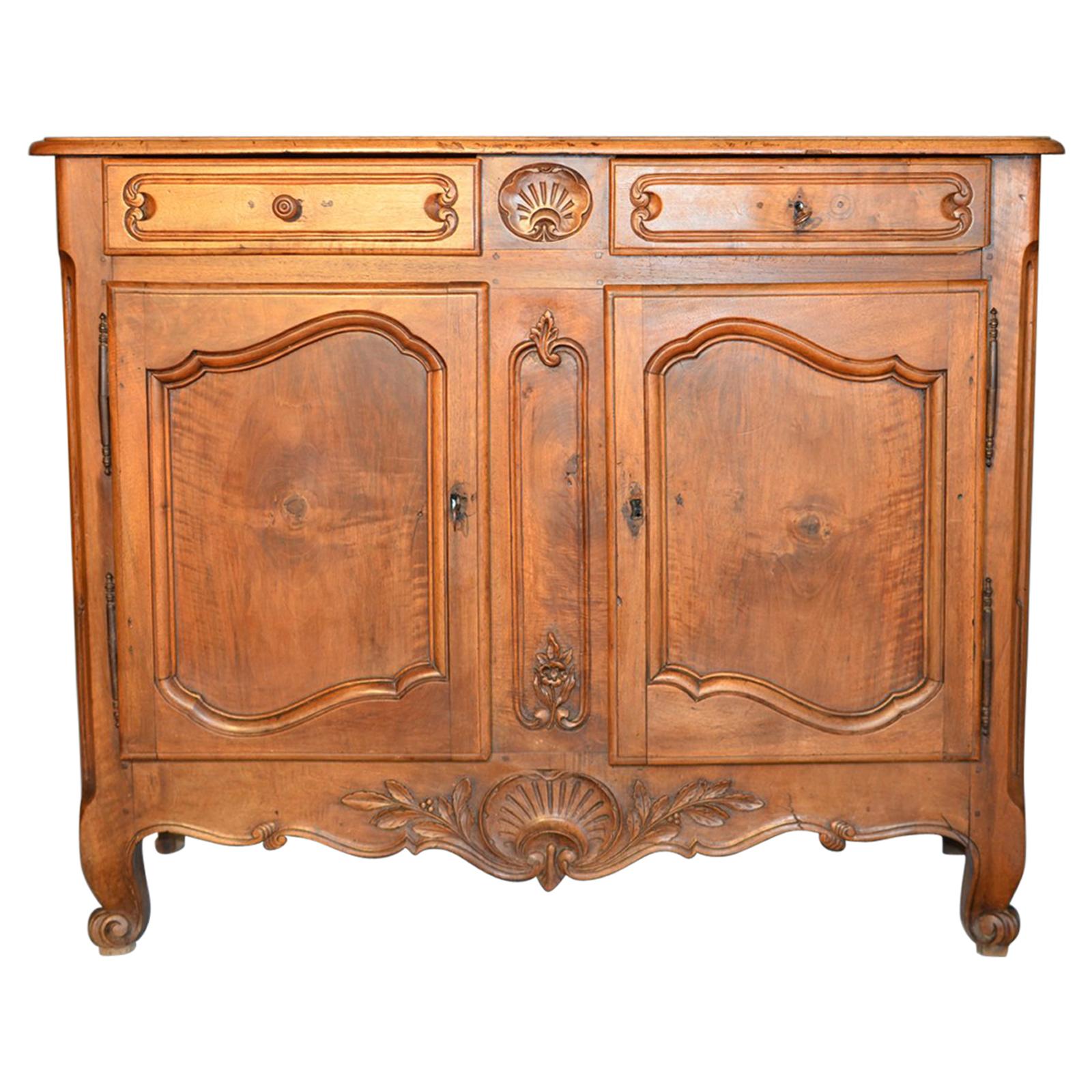 Louis XV Sideboard in Blond Walnut of French Origin, Dated 1770 For Sale