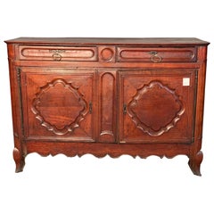 Louis XV Sideboard in Dark Walnut from French Provenance Dated 1775
