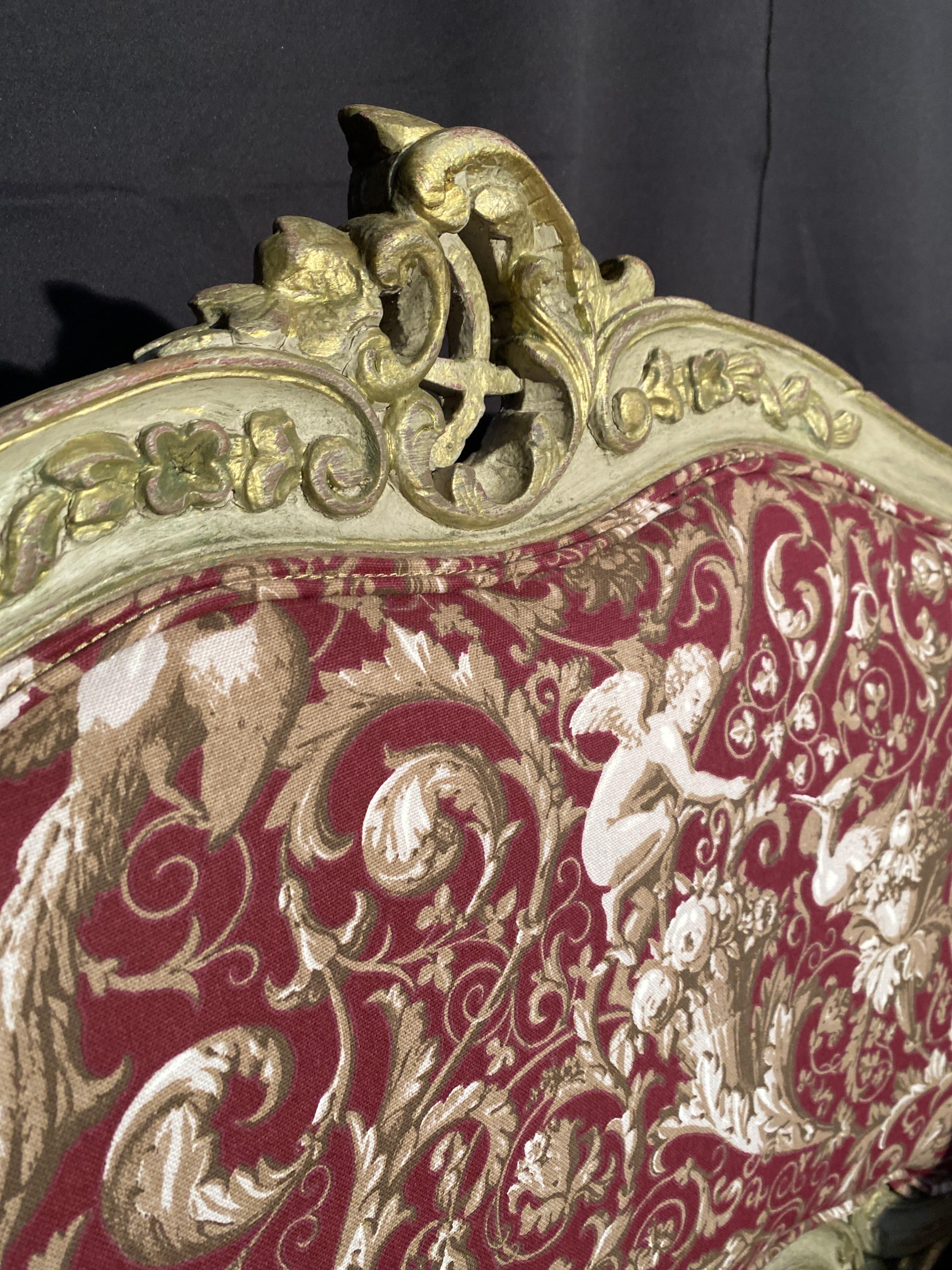 Louis XV canapé louis xv du 19e siècle polychrome en vente